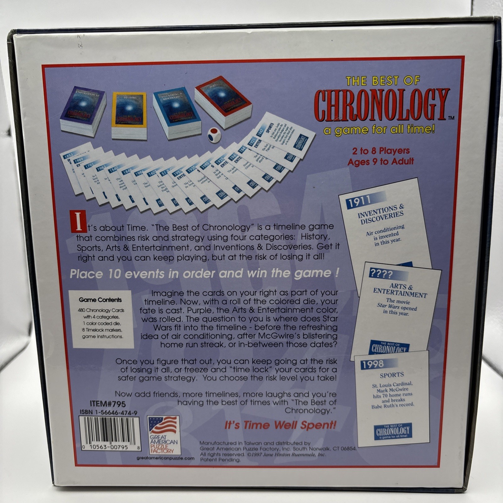 The Best of Chronology A Game for All Time 2-8 Players 9 to Adult – Used