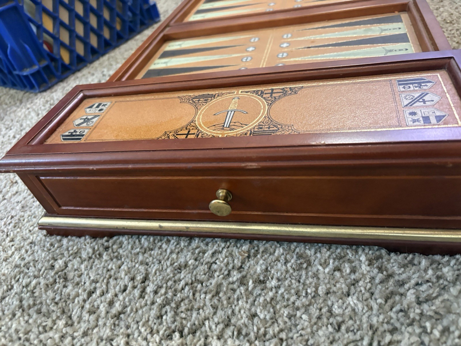 Vintage Franklin Mint Excalibur Backgammon Set 1986 Limited Edition All 30 Coins