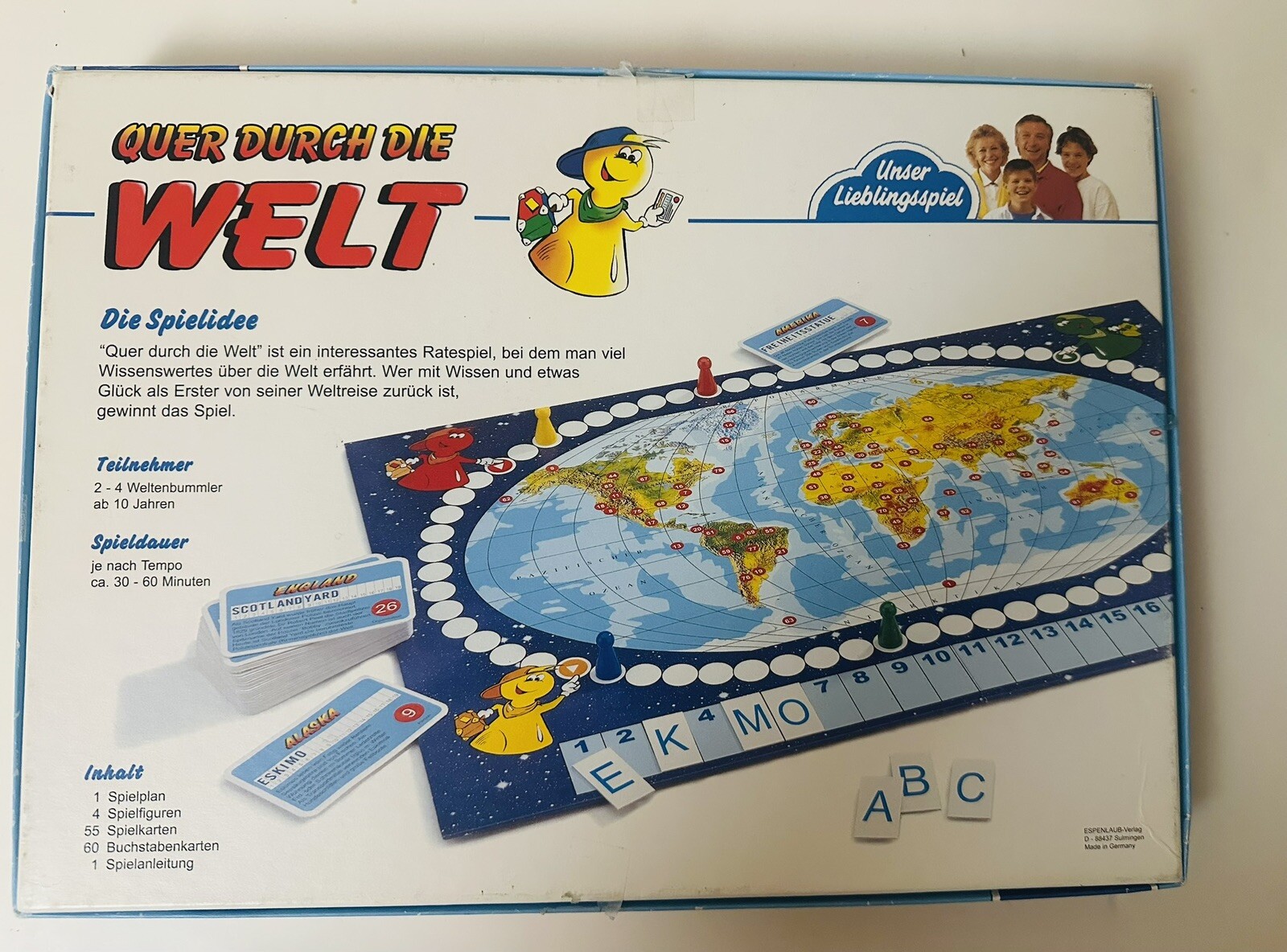 Quer Durch Die WELT World Travel Board Game RARE Unser Lieblingspiel In German