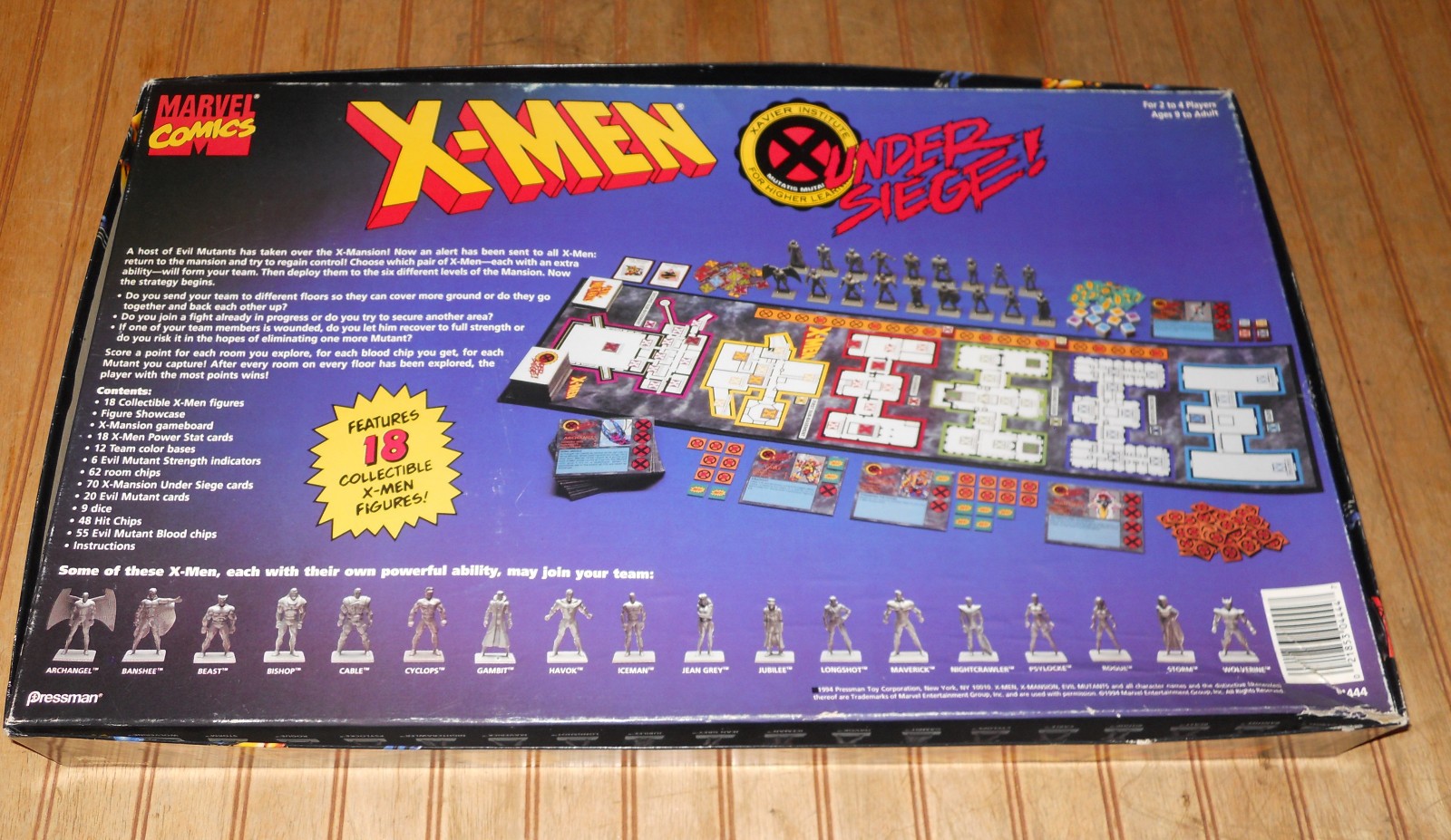 1994 Marvel Comics X-MEN UNDER SIEGE Board Game By Pressman as-is INCOMPLETE