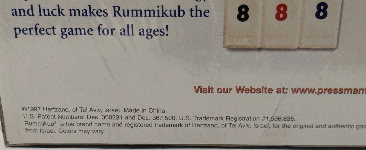 1997 The Original Rummikub Fast Moving Rummy Tile Game Pressman (0400D) NEW