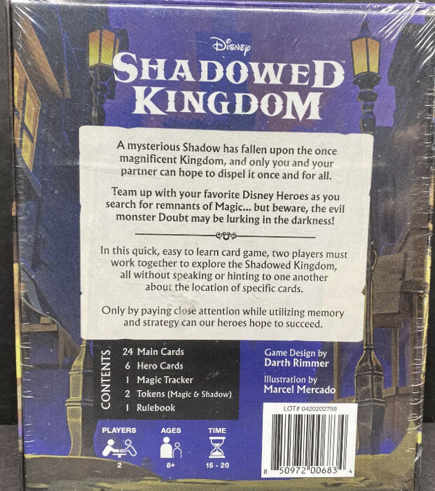 Disney Shadowed Kingdom Quick-Paced Family Friendly Fun Game. Sealed