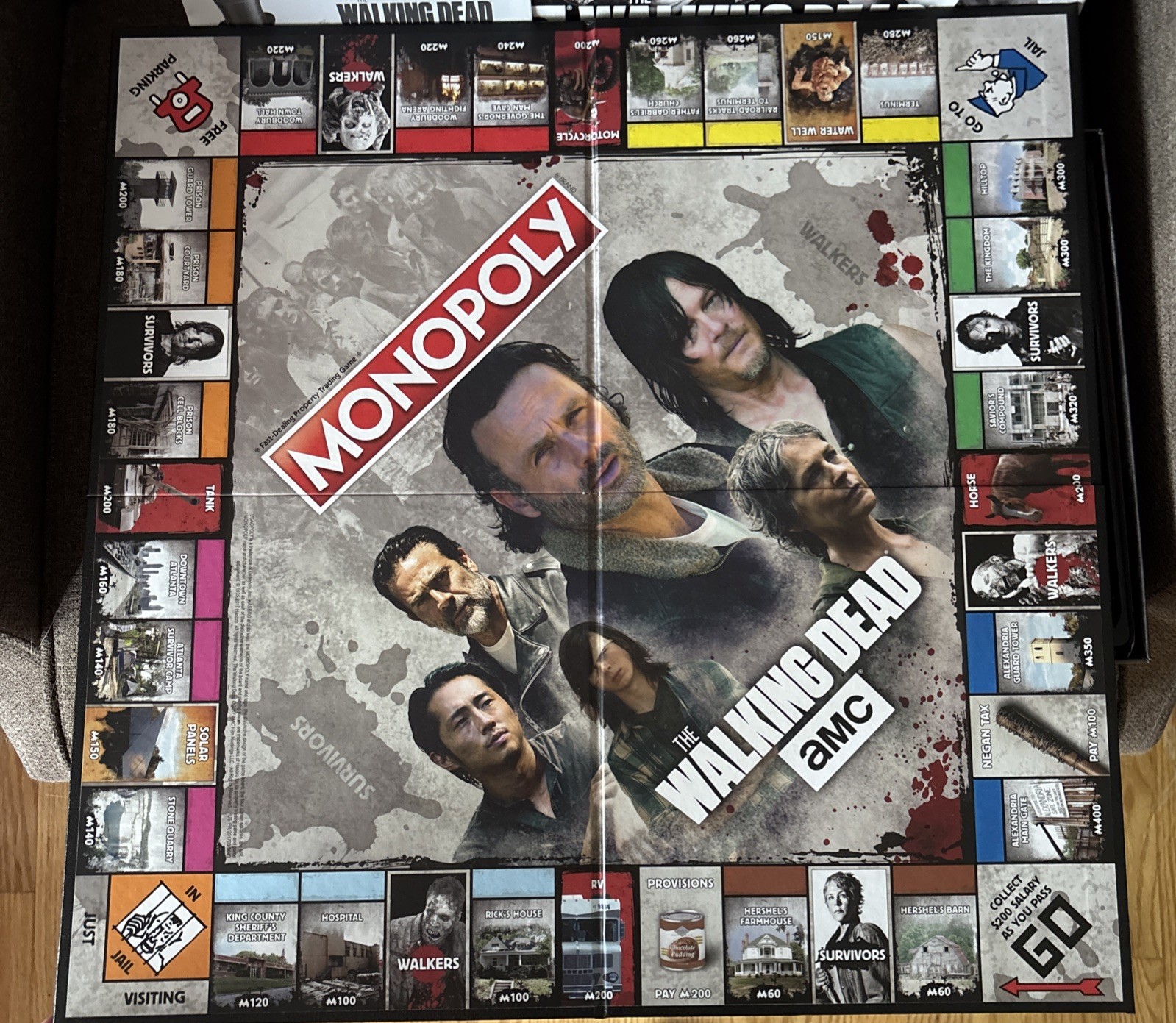 AMC The Walking Dead Monopoly Board 100% Complete game USAopoly Darryl Negan