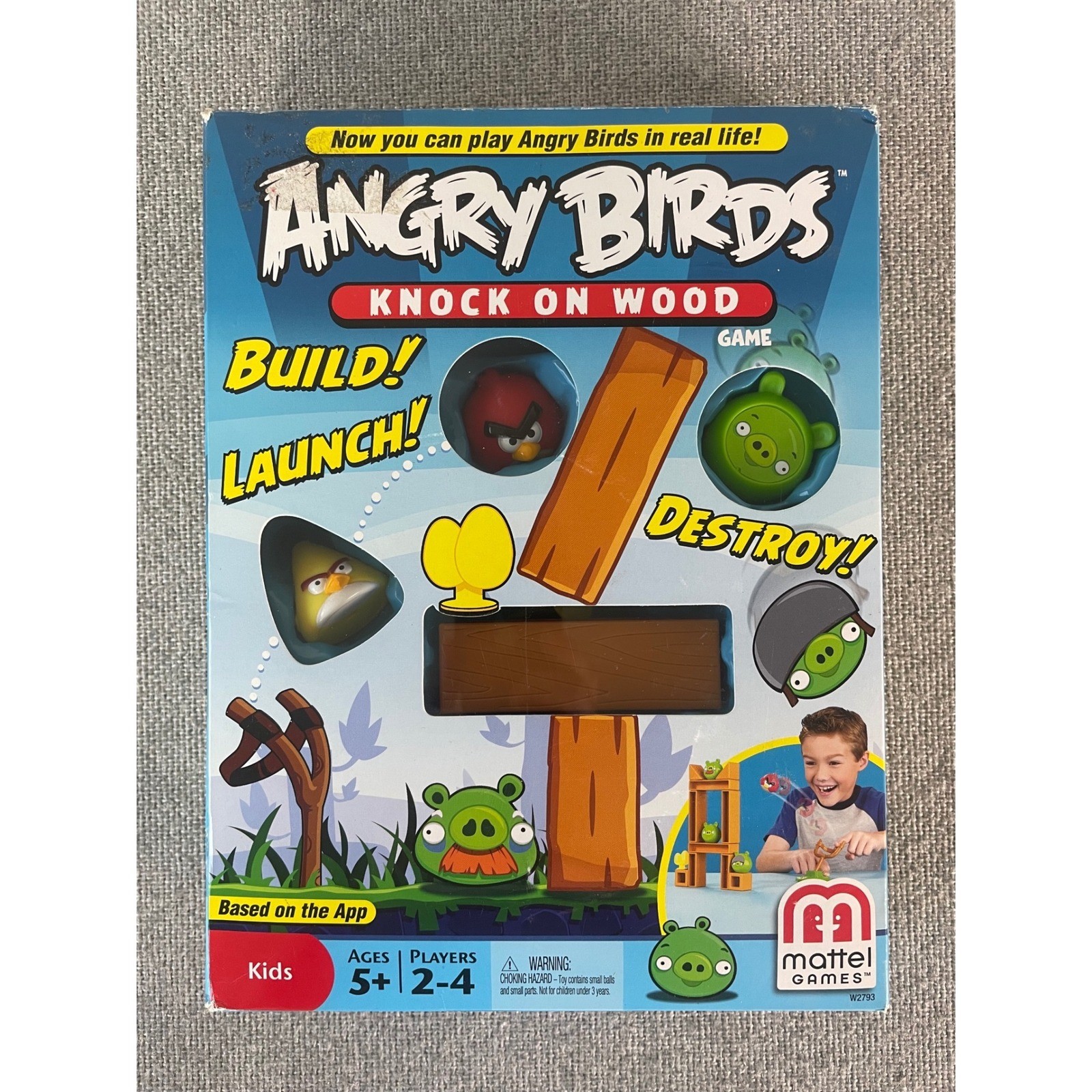 Angry Birds Knock On Wood Board Game Mattel 2011 Complete Catapult Kids Toy