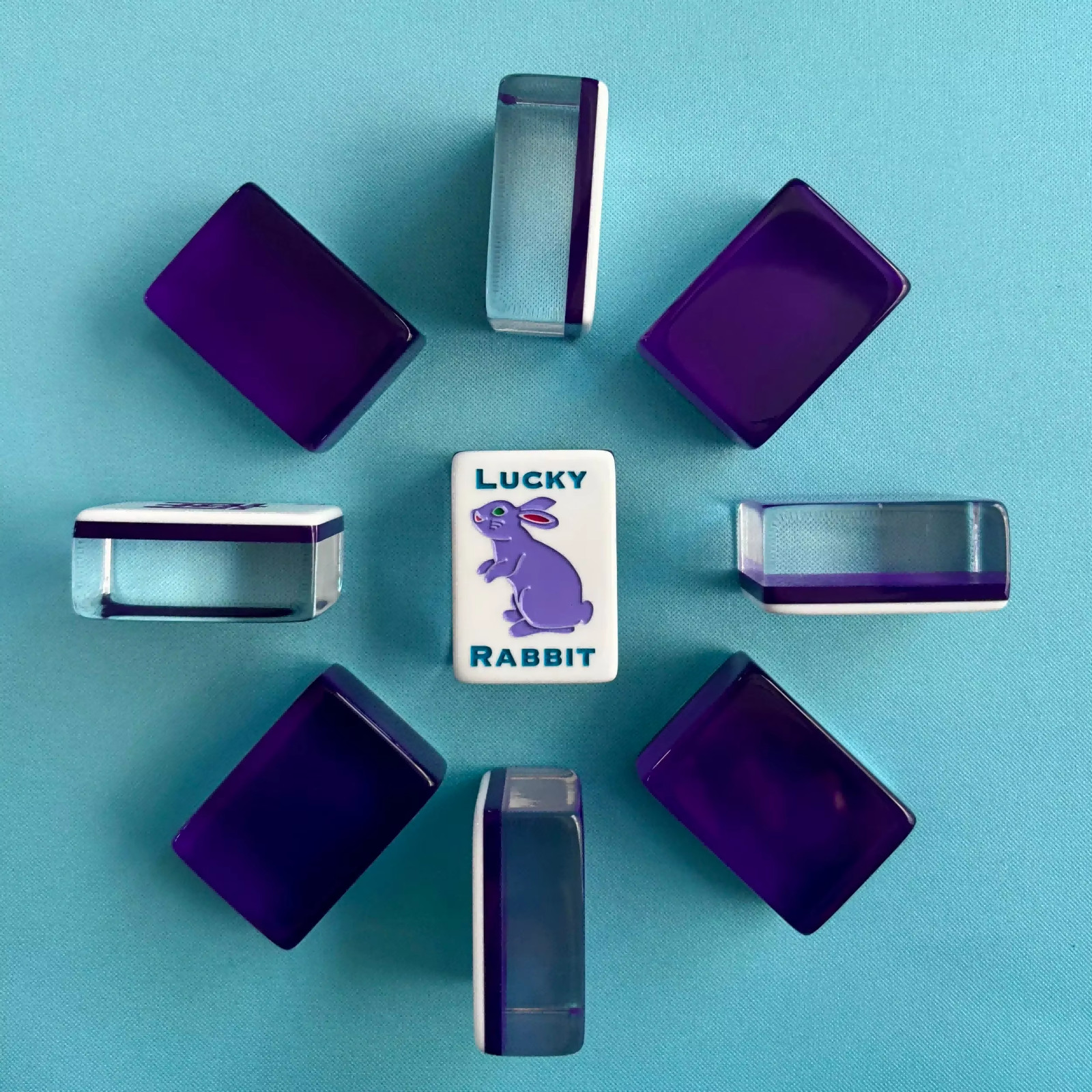 160pcs Lucky Purple Premium American Mahjong Engrave Set Fedex Delivery