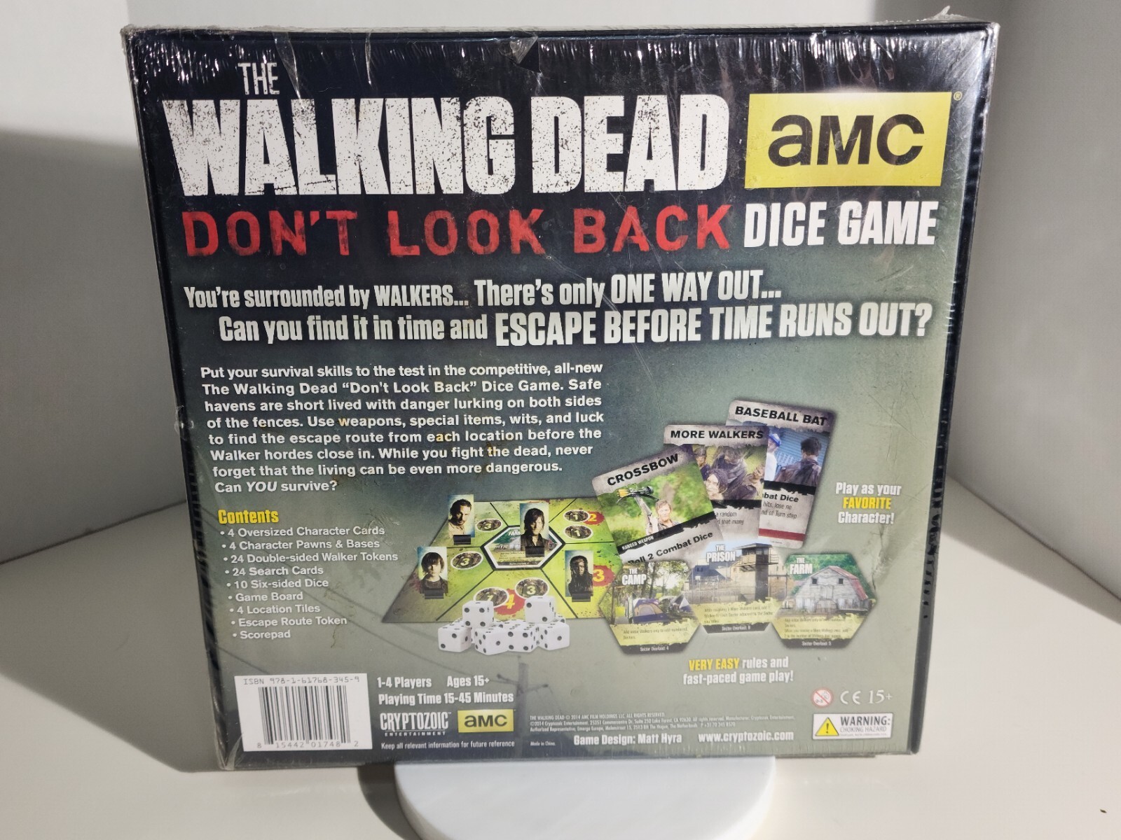 AMC The Walking Dead Don’t Look Back Dice Board Game 2014 Cryptozoic. New.