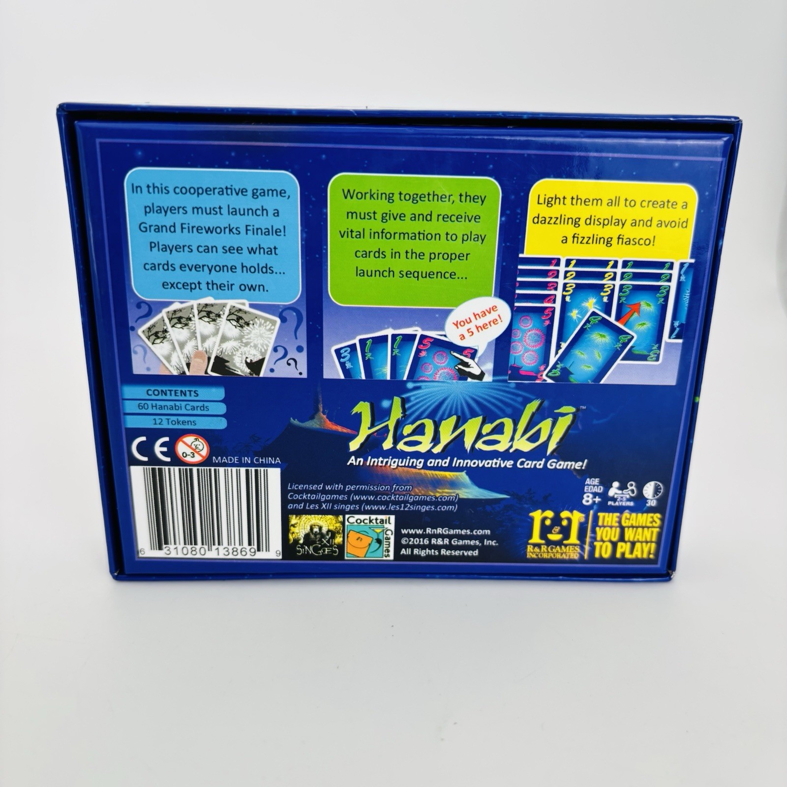 Hanabi Card Game R & R Games 8+ Antoine Bauza 2016 Multiplayer Unplayed
