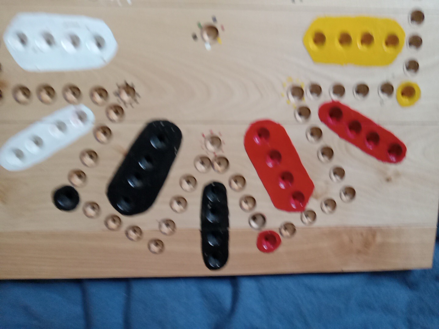 {J150}Handmade 18x18x1 Inch Jumbo Wooden Aggravation 4-6 Player Game Board
