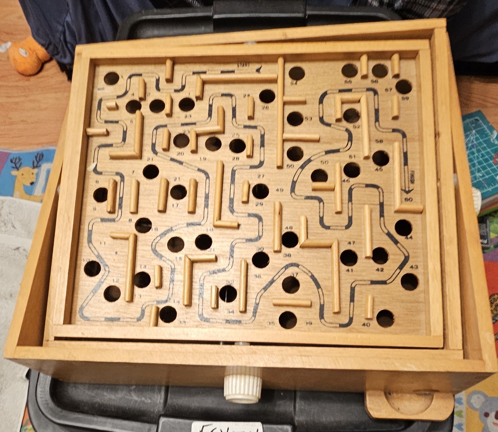 Vintage Labyrinth Wooden Maze Marble Skill Puzzle Game