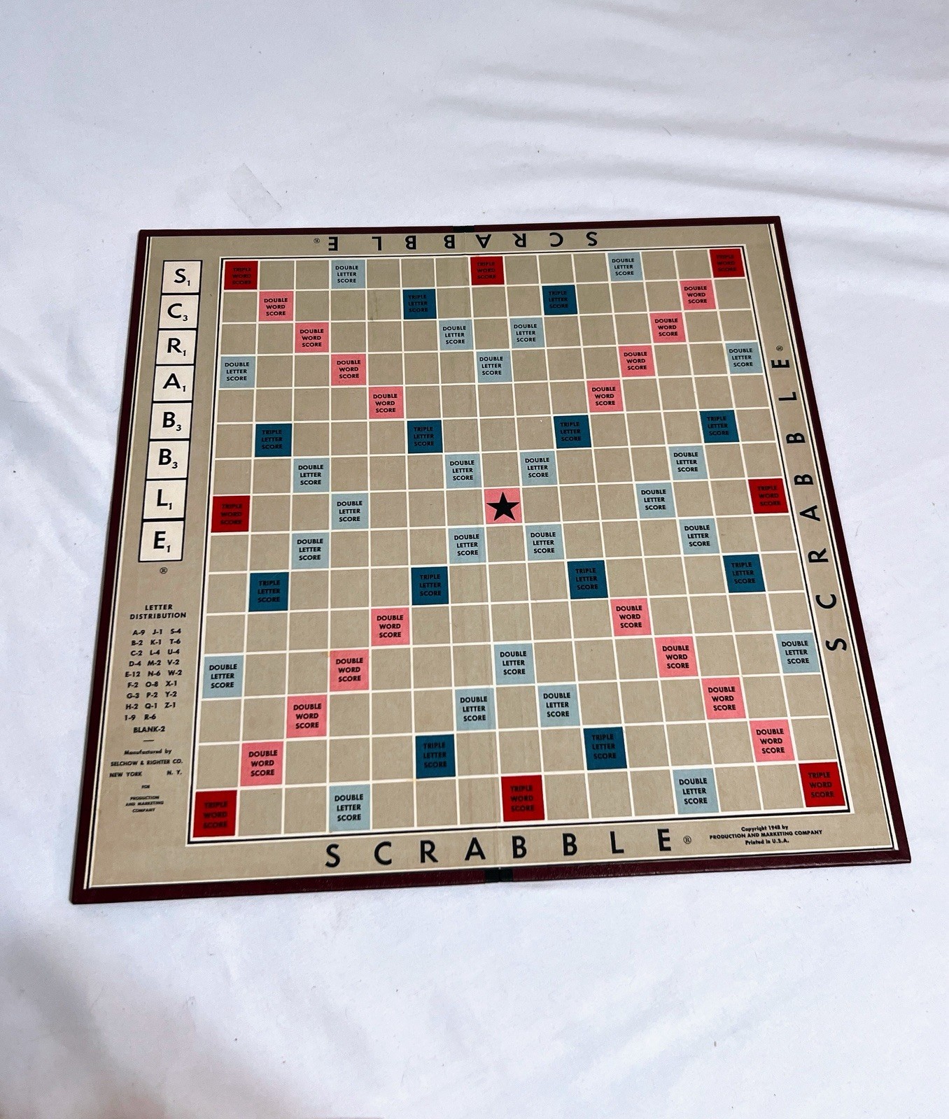 SCRABBLE GAME Vintage 1948 SELCHOW & RIGHTER CO Missing Some Pieces