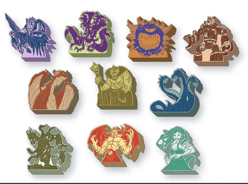 Boss Meeples Tiny Epic Dungeons Gamelyn Games 10 wood Potions Perils Stories new
