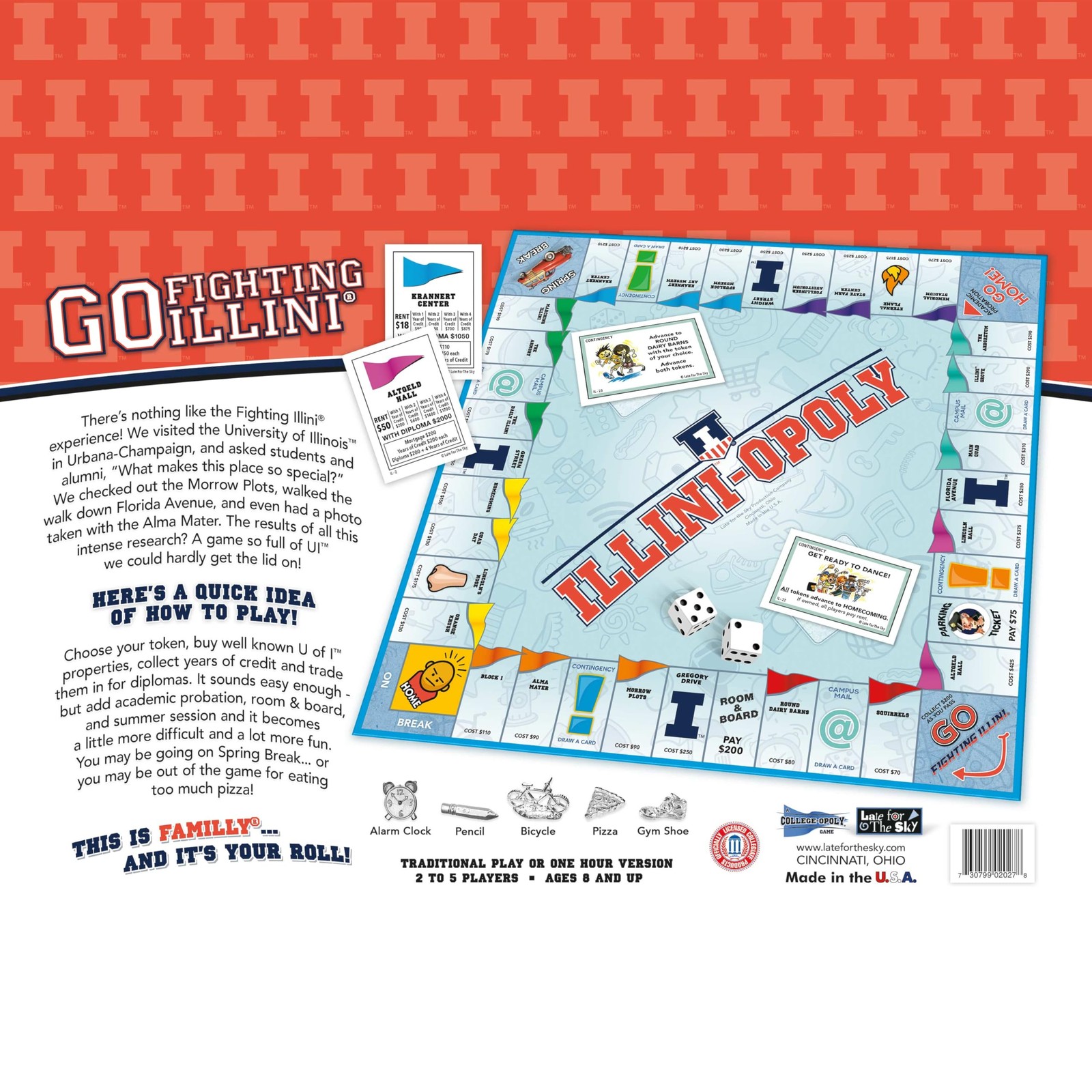 Late For The Sky University Of Illinois Illini Board Game Campus Property