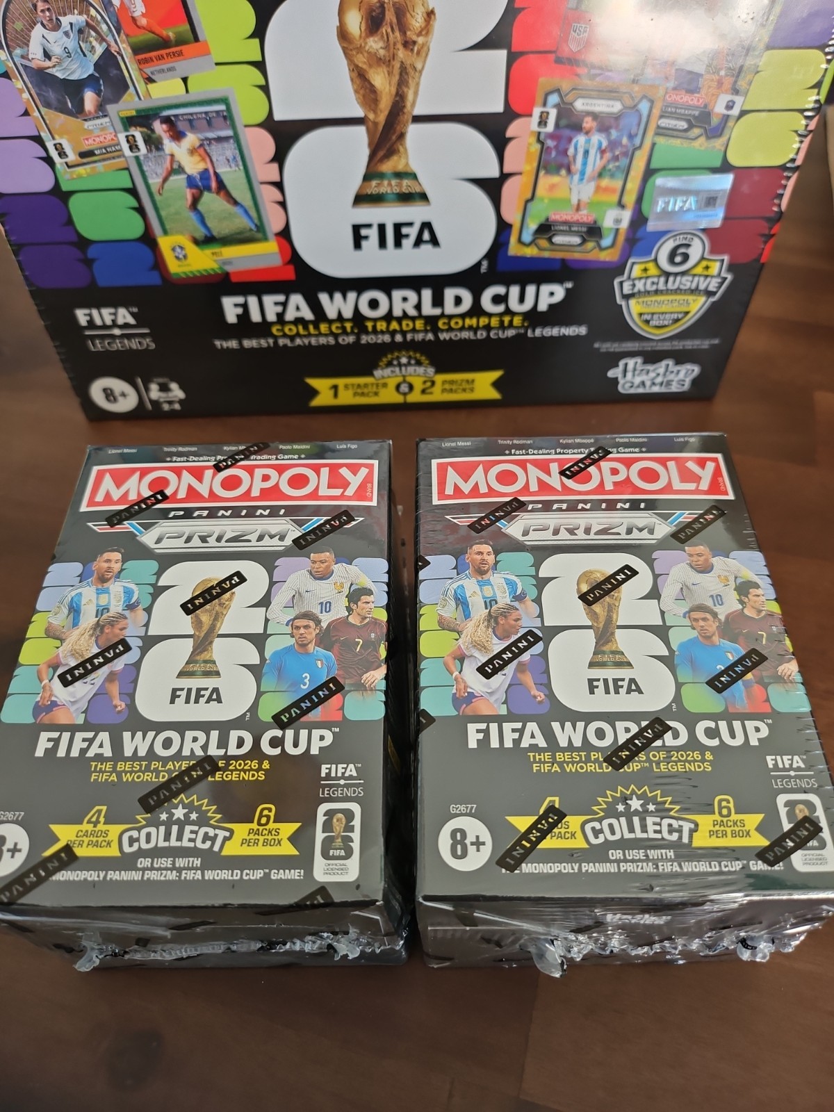 Monopoly Panini: Prizm FIFA World Cup Board Game (2026)- 2 BOOSTER BOX INCLUDED