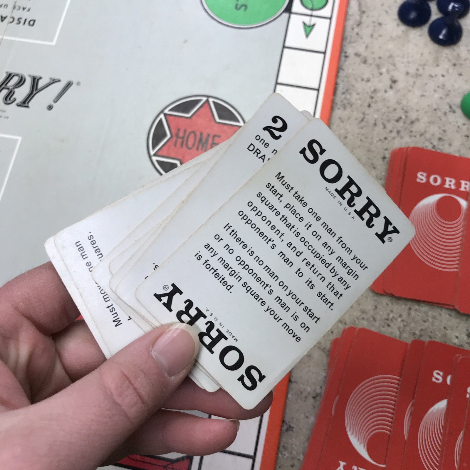 Vintage 1950s 60s SORRY Board Game Parker Brothers 100% Complete – Family Fun!