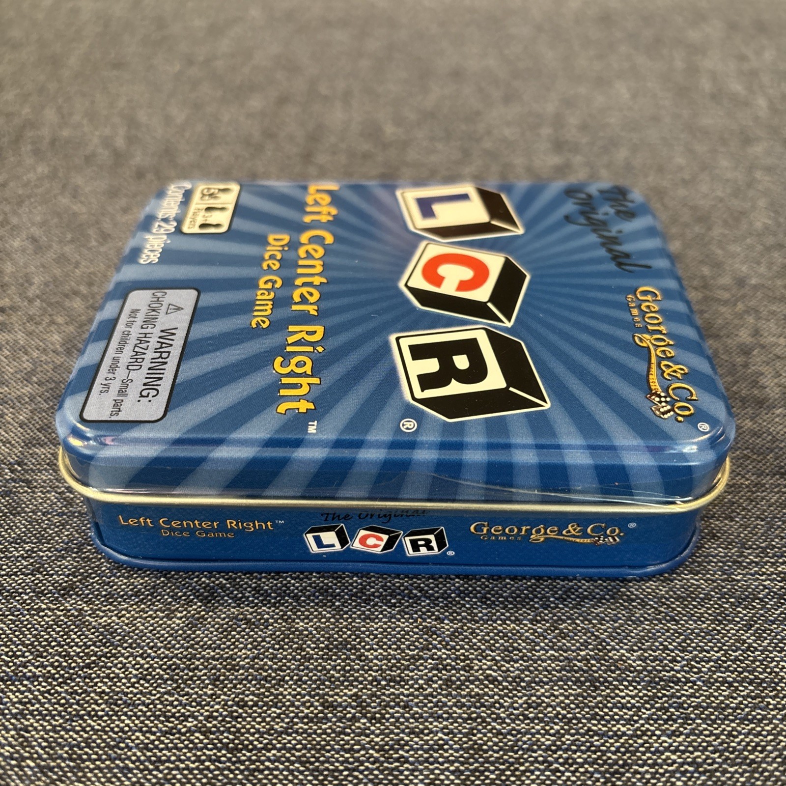 LCR® Left Center Right™ Dice Game – Blue Tin 4.5 x 3.5 x 1.5 inches,