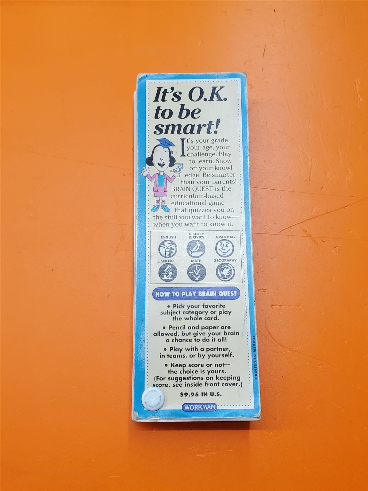 ⭐️⭐️⭐️⭐️⭐️ Brain Quest It`s Ok To Be Smart Card Quiz Game