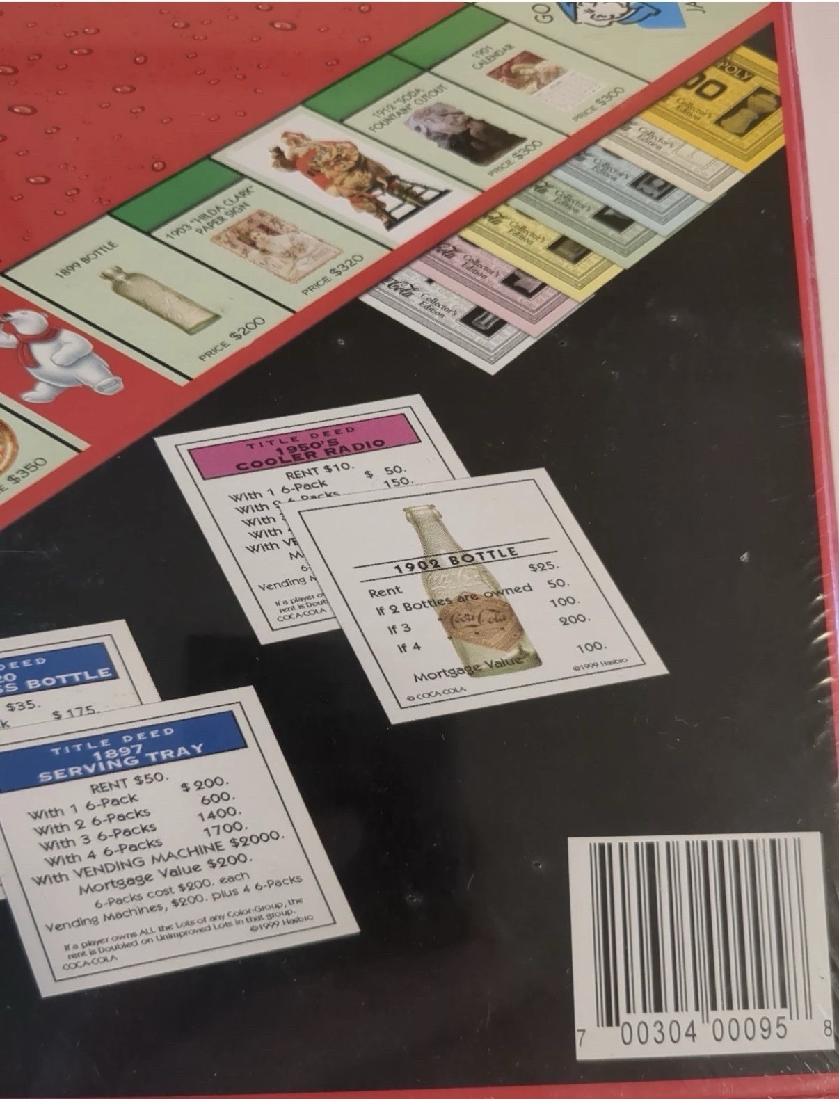Monopoly Coca-Cola Collectors Edition Board Game Vintage 1999 Factory Sealed