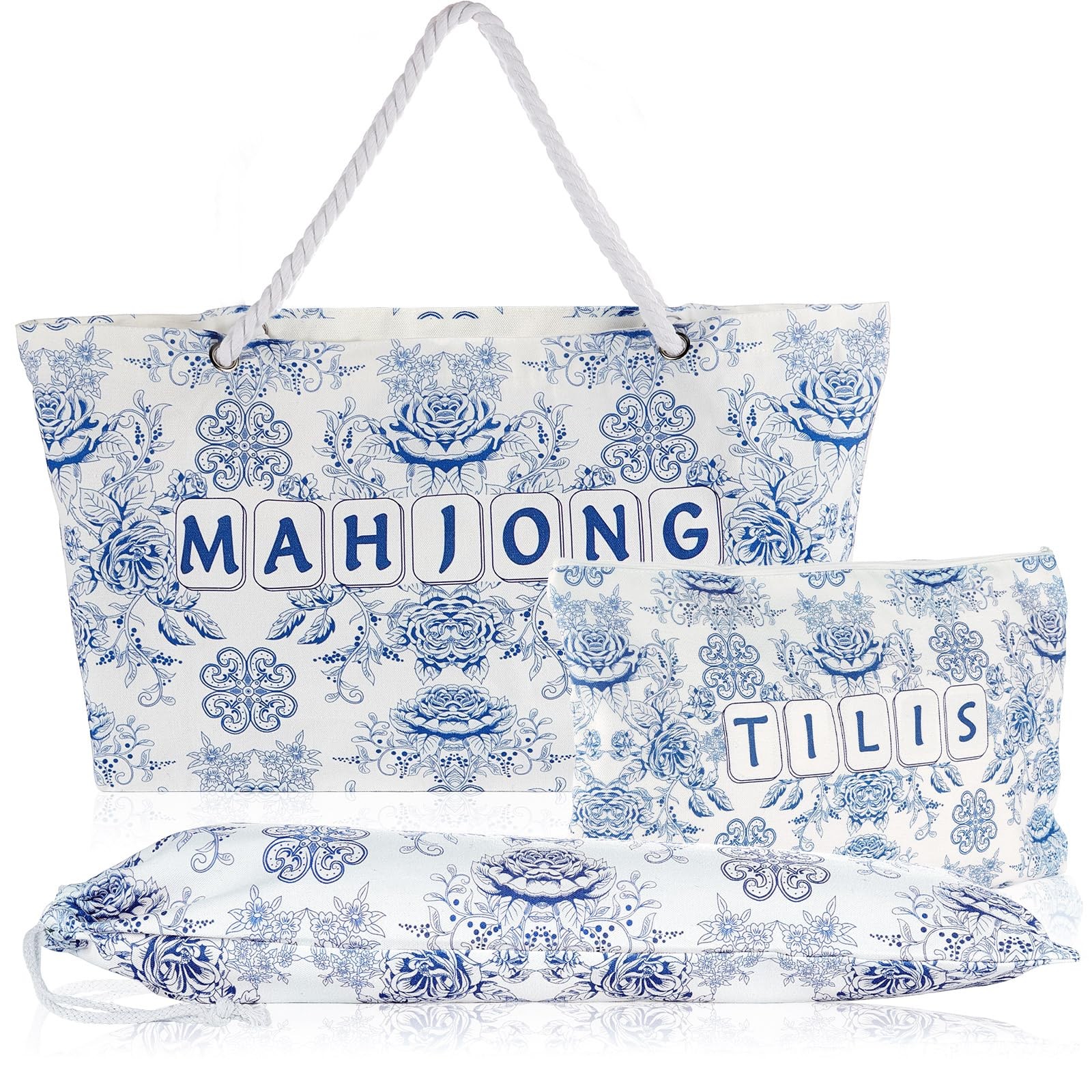 3 Pcs Empty Mahjong Bag Set for Tiles and Racks American Mahjong Case Travel …