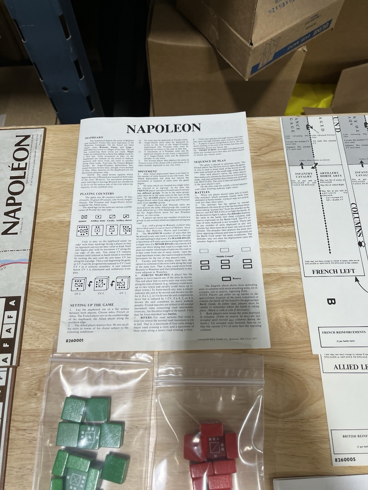 Napoleon: The Waterloo Campaign Game by Avalon Hill 826, 1977. 100% complete.