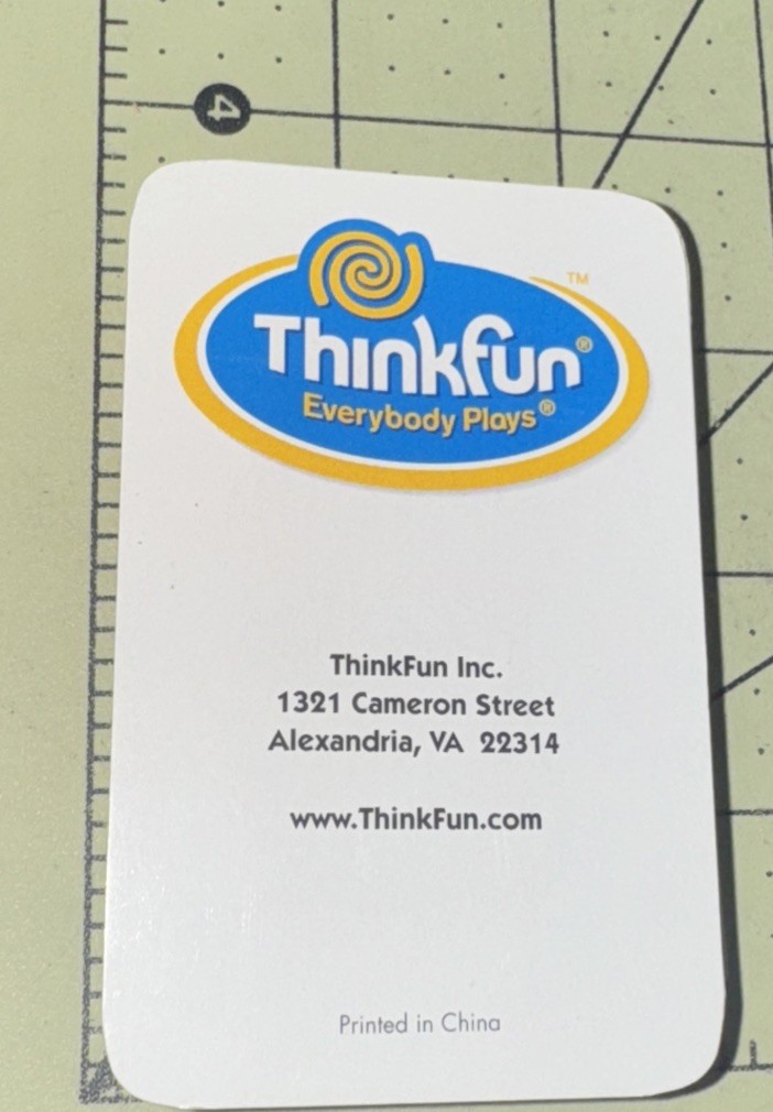 Think Fun Rush Hour Replacement Cards 40 Game Cards & Color Code Card