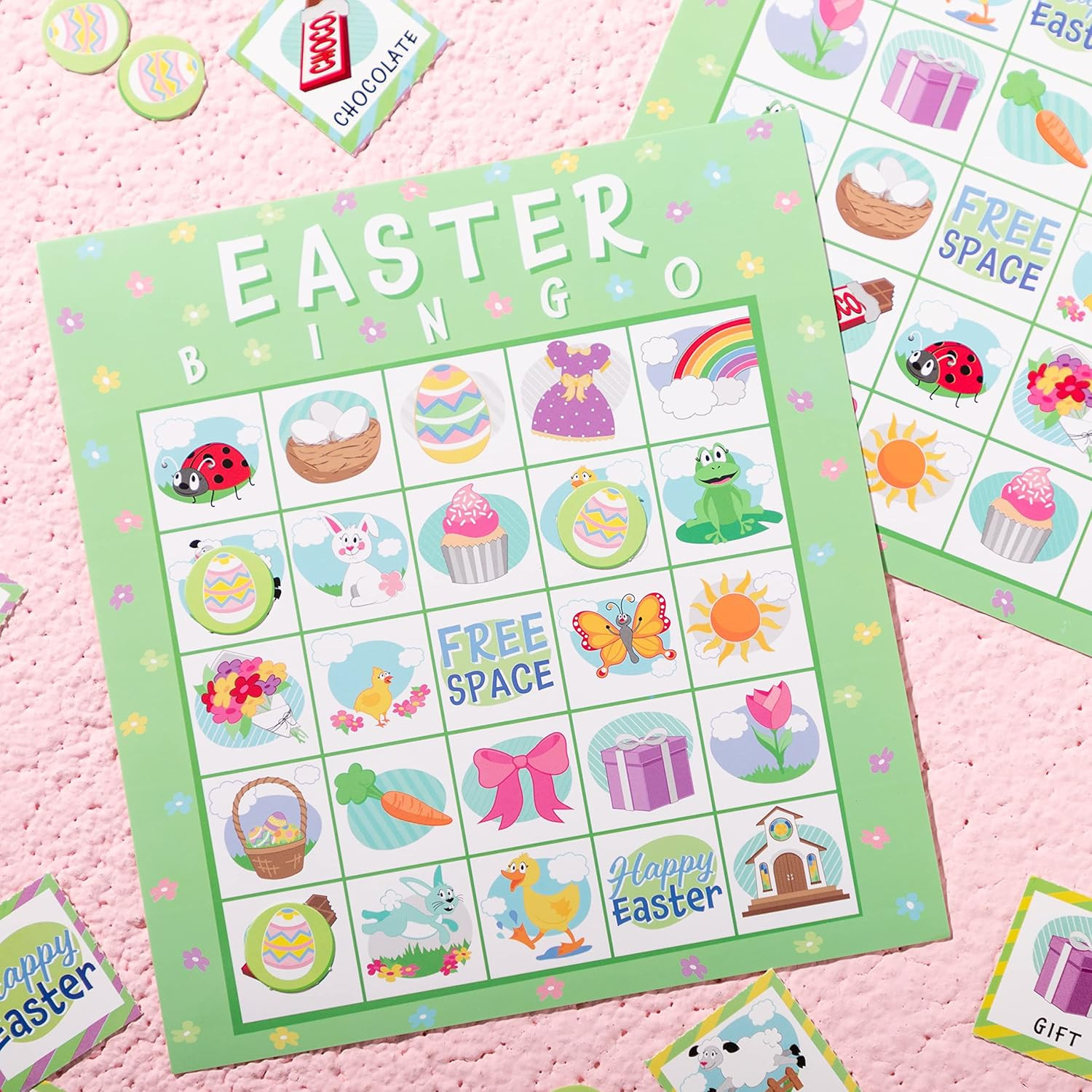 28 Players Easter Bingo Cards 5×5 Party Game Classroom Family Activity for Kids!