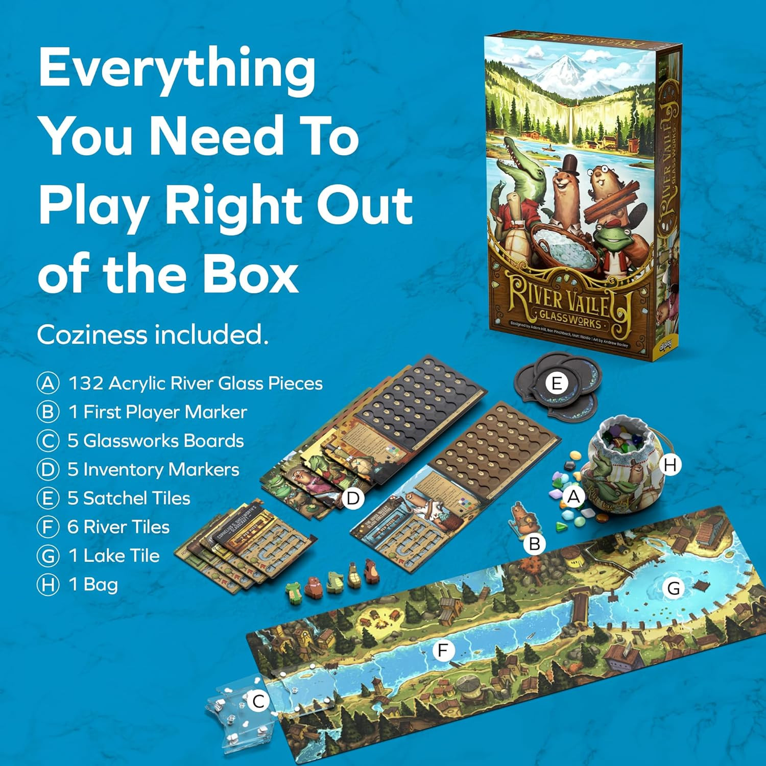 – River Valley Glassworks Deluxe Edition Board Game for Families and Adults – Co