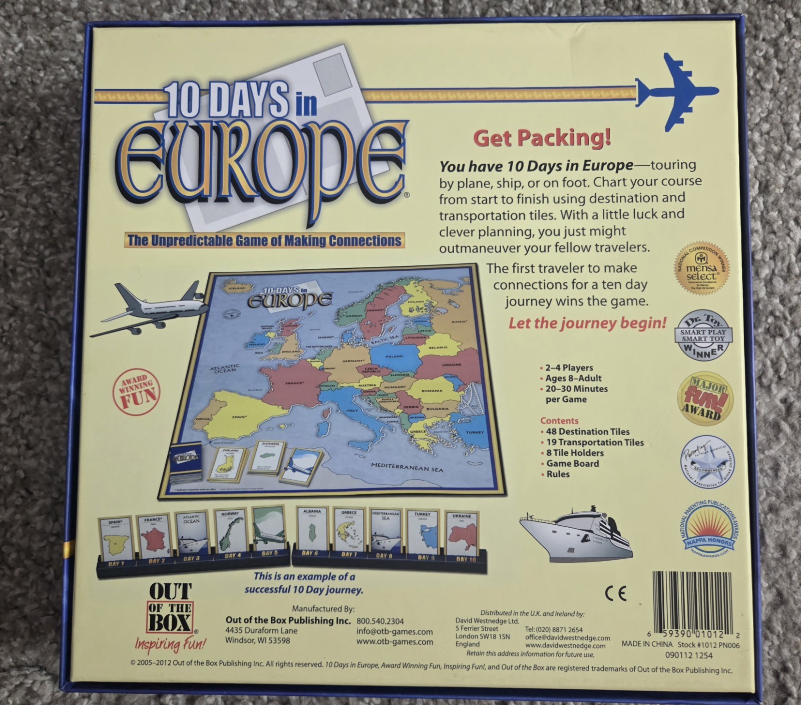 10 Days in Europe Board Game Travel Complete | Alan R Moon Out of the Box OOP
