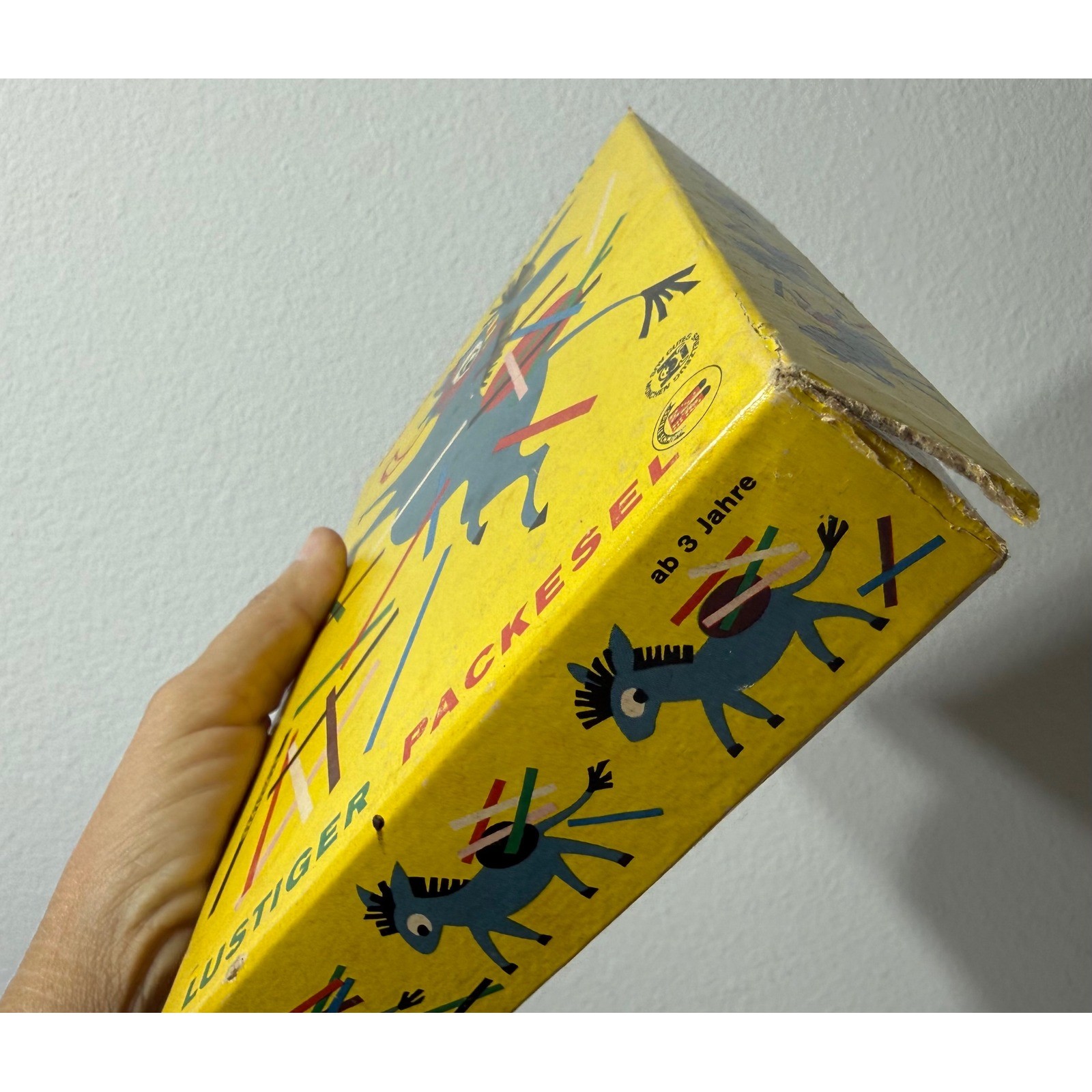 Vintage Lustiger Packesel Spiele Schmidt Wooden Donkey Stacking Game W. Germany