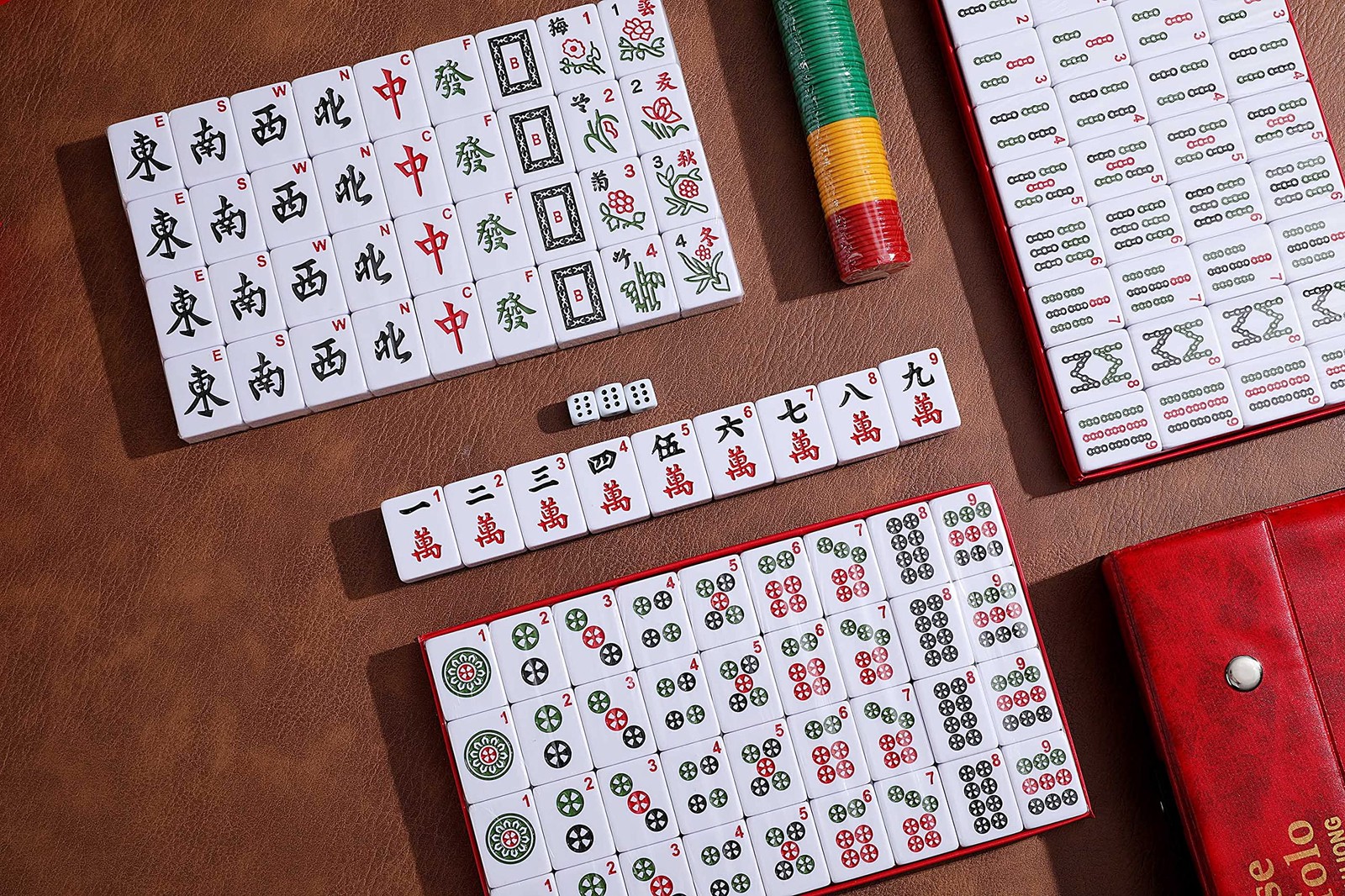 Mose Cafolo Professional Chinese Mahjong Game Set 146 Numbered Large Size Til…