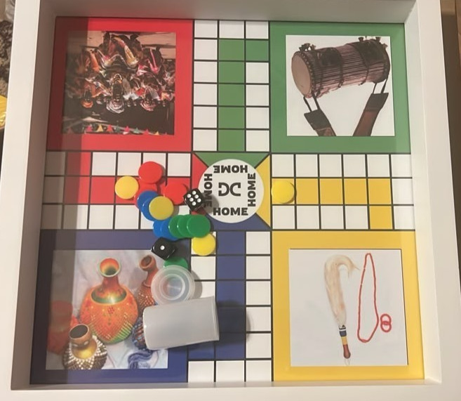 Handcrafted Wooden Ludo Game Board with Glass Cover | African Home Decor Gift