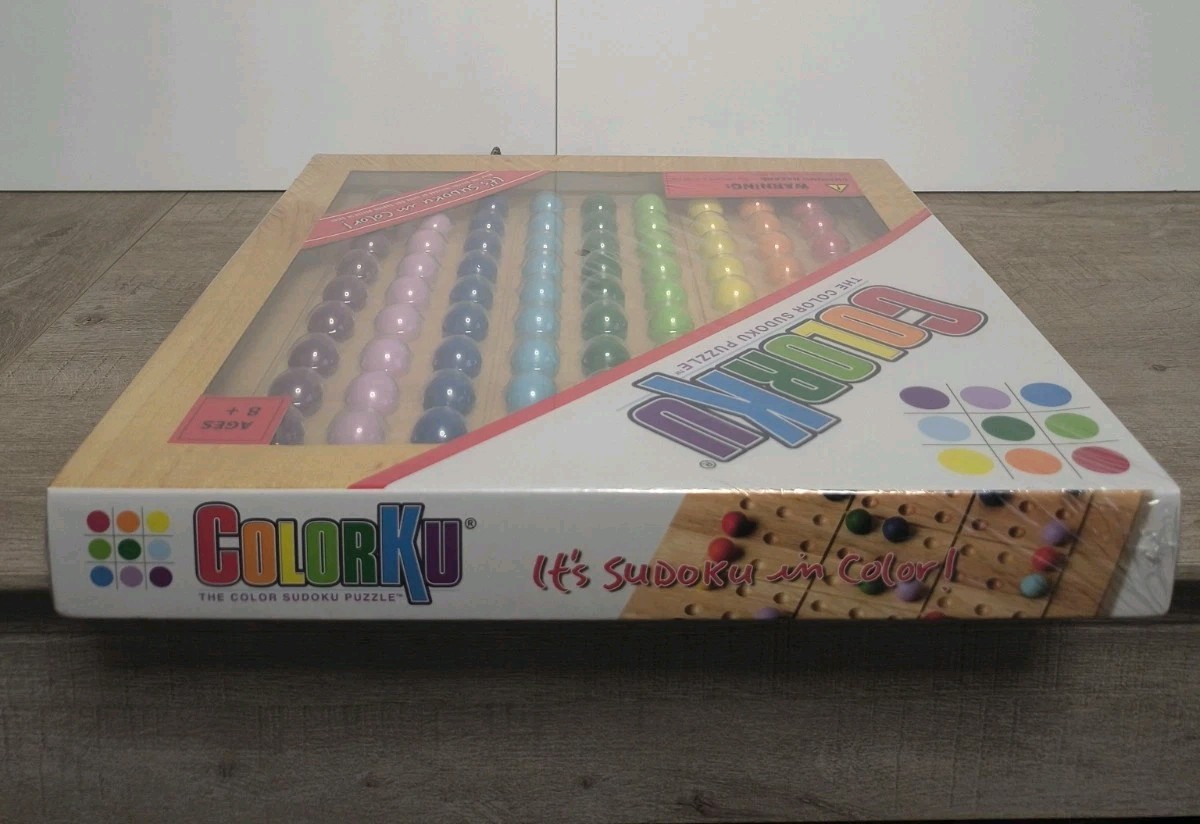 ColorKu Wooden Color Sudoku Puzzle Game COMPLETE w/ Box Solutions NEW SEALED