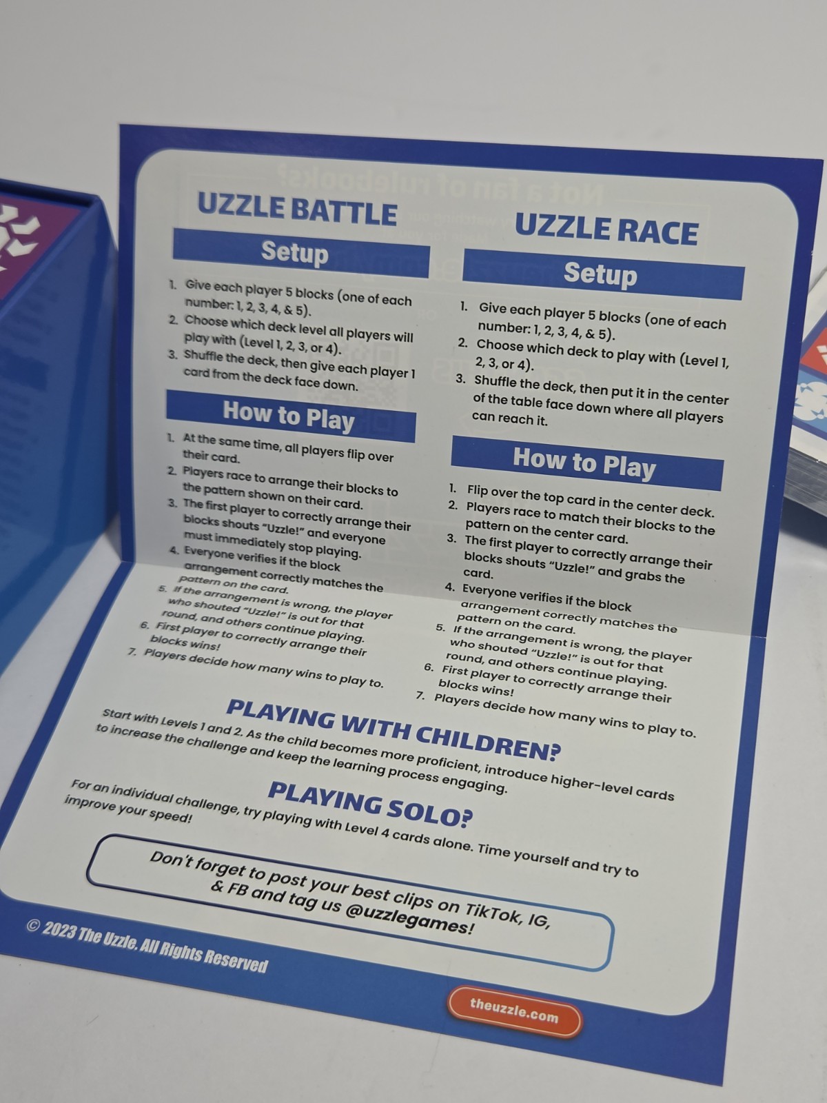 The Uzzle Board Game, Family Block Puzzle for Children & Adults NEW