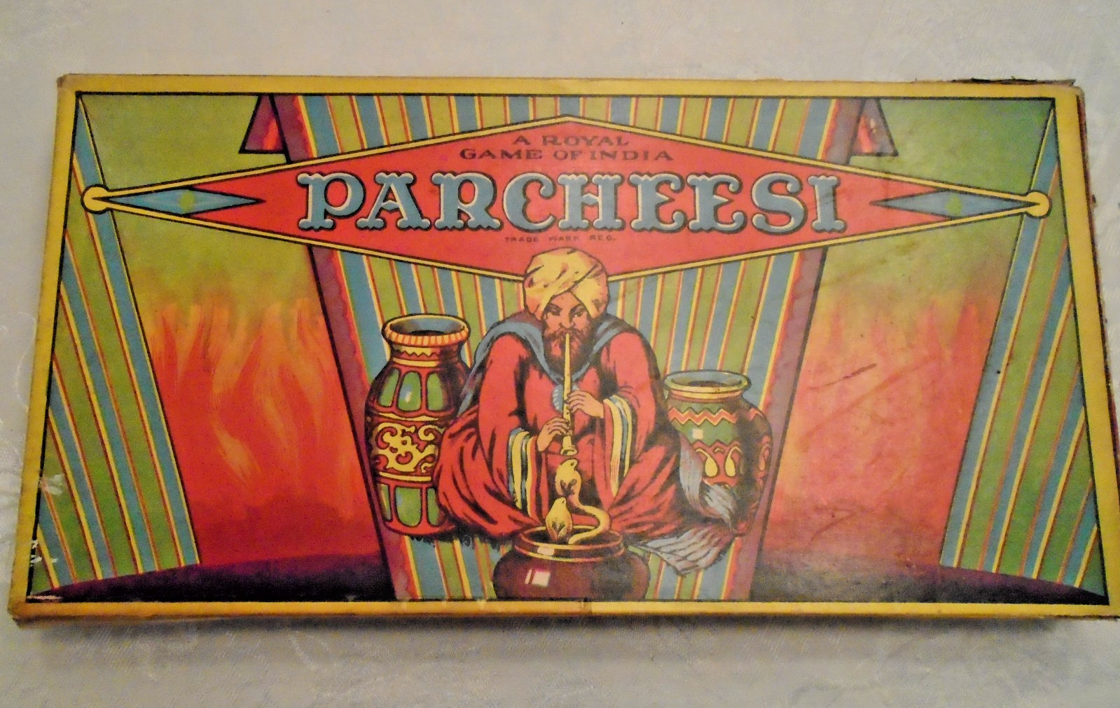 Antique PARCHESESI A Royal Game of India Selchow &Righter Co. NY TM1874 Original