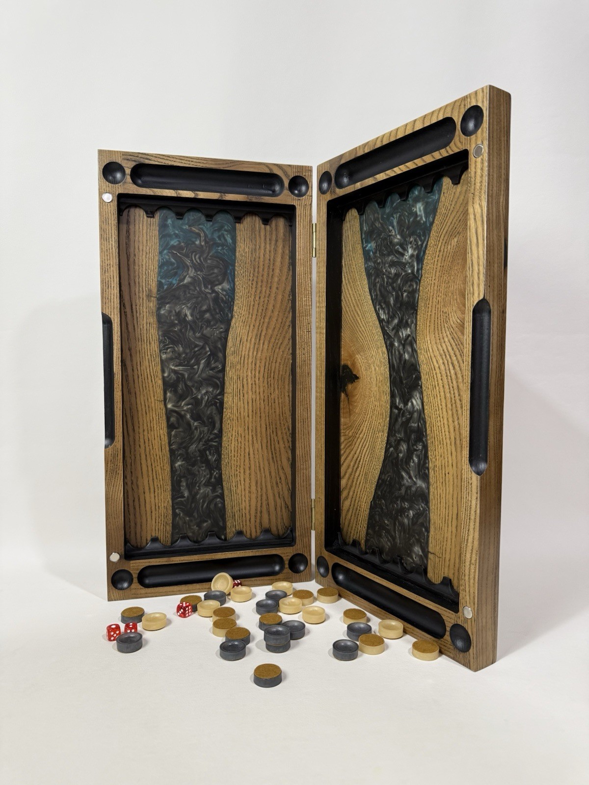 Luxury Wooden Backgammon with Epoxy Resin