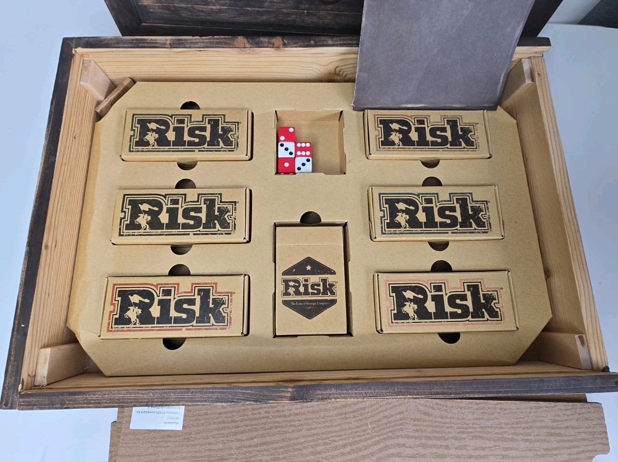 2017 Hasbro Risk Vintage Bookshelf Edition Complete Wooden Strategy Board Game