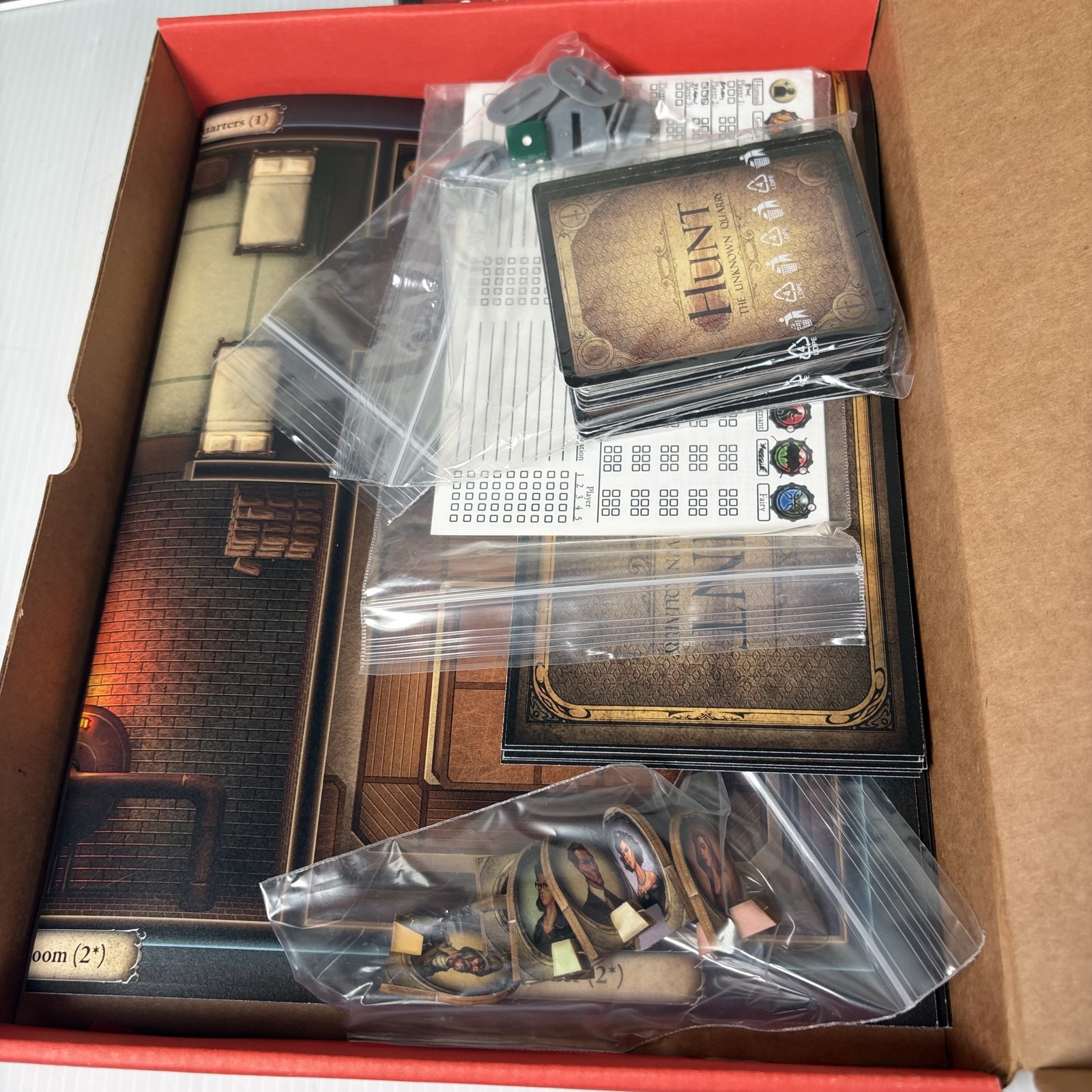 Hunt The Unknown Quarry Board Game Victory Point Games Deduction Combat Mystery