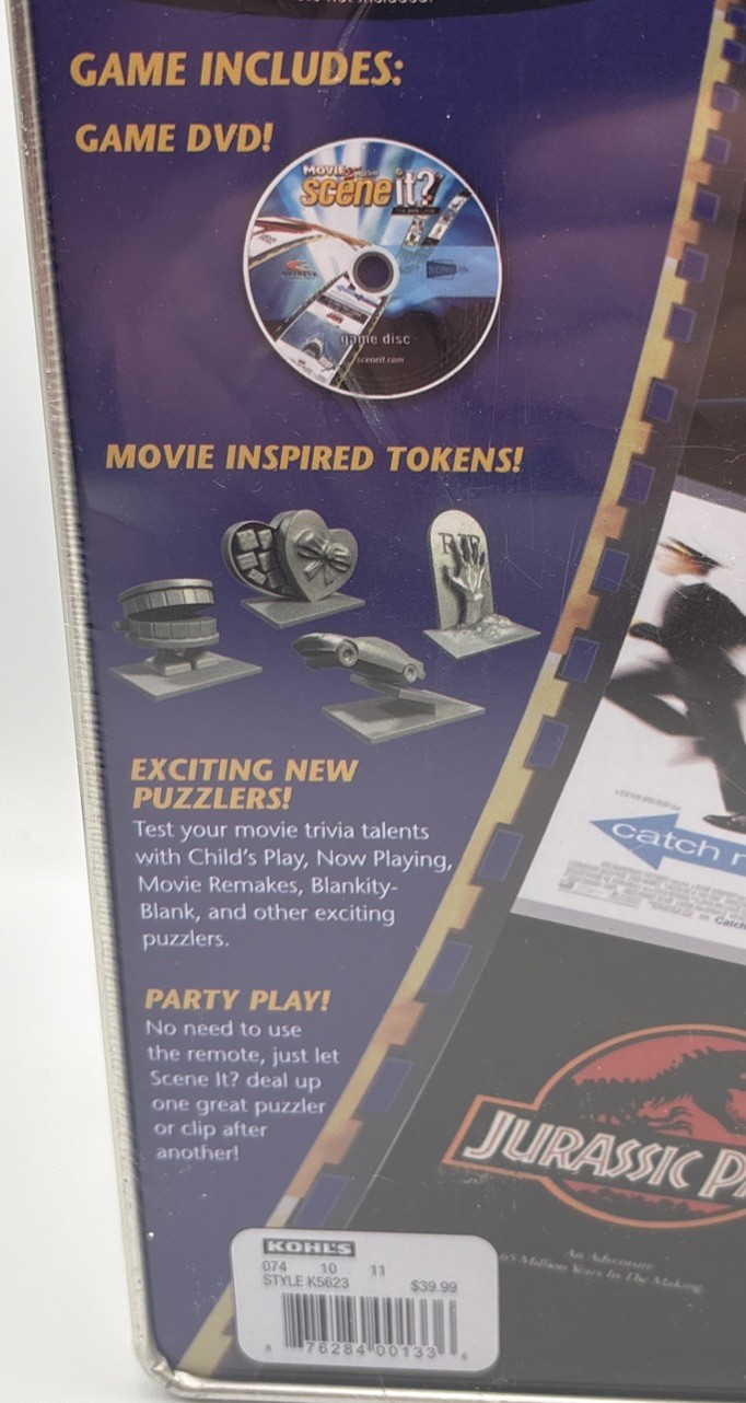 Scene It? Movie 2nd Edition Deluxe DVD Trivia Board Game 2007 Metal Tin Box New