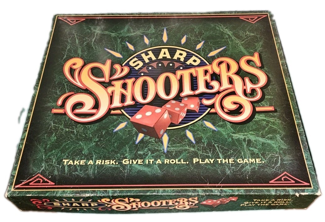 Sharp Shooters Board Game Milton Bradley 1994 Complete Dice Poker Chips Cards