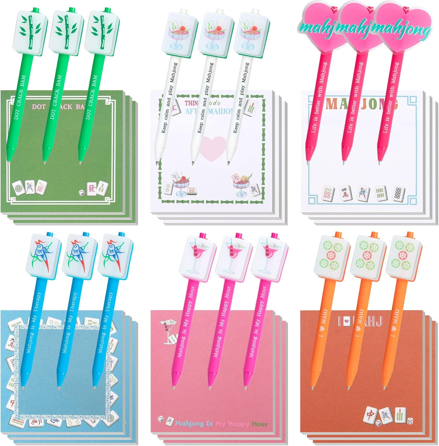 Mahjong Gifts Set for Women & Men – 36PCS Mahjong Party Favors with 18 Funny Pen