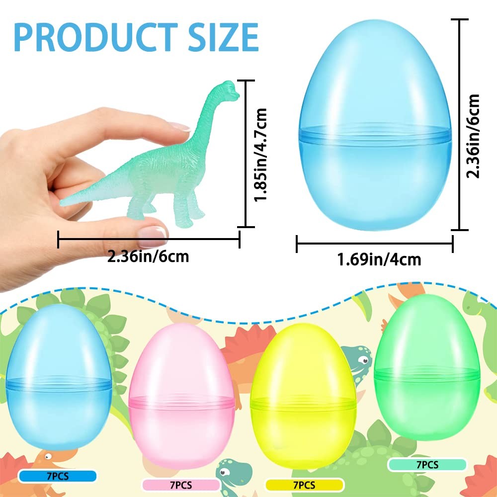 Easter Eggs 28PCS Glow in Dark Dinosaur Toys Mini Plastic Led YUJUN Prefilled