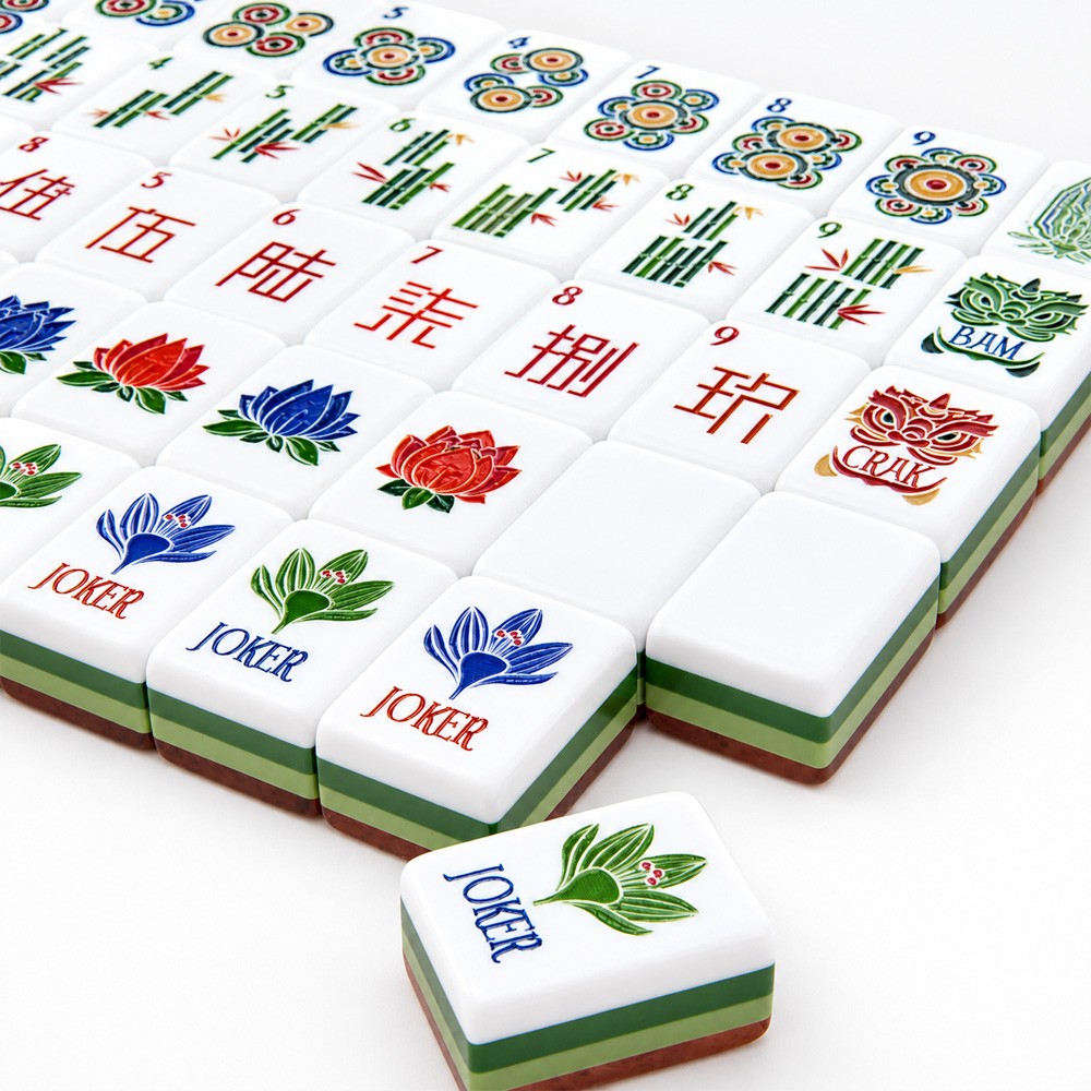 160PC American Mahjong Tiles Set 4-Layer Acrylic Wood Grain Game Pieces US Stock