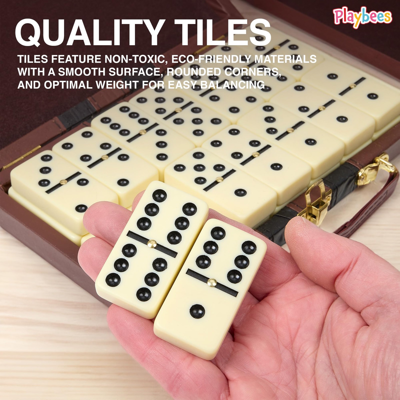 Dominos Set for Adults and Kids Large Jumbo Double Six Dominoes Set with Spin…