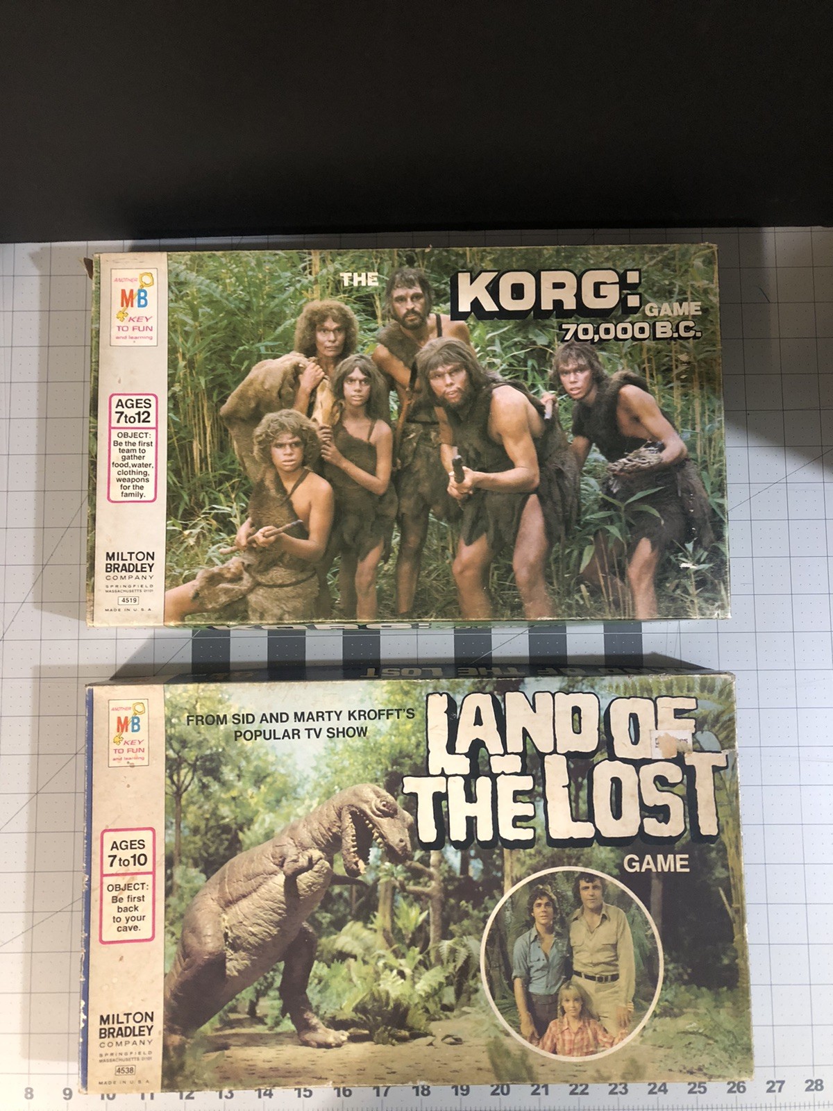 Land of the Lost & Korg: 70,000 B.C. Board Games Complete Milton Bradley Nice