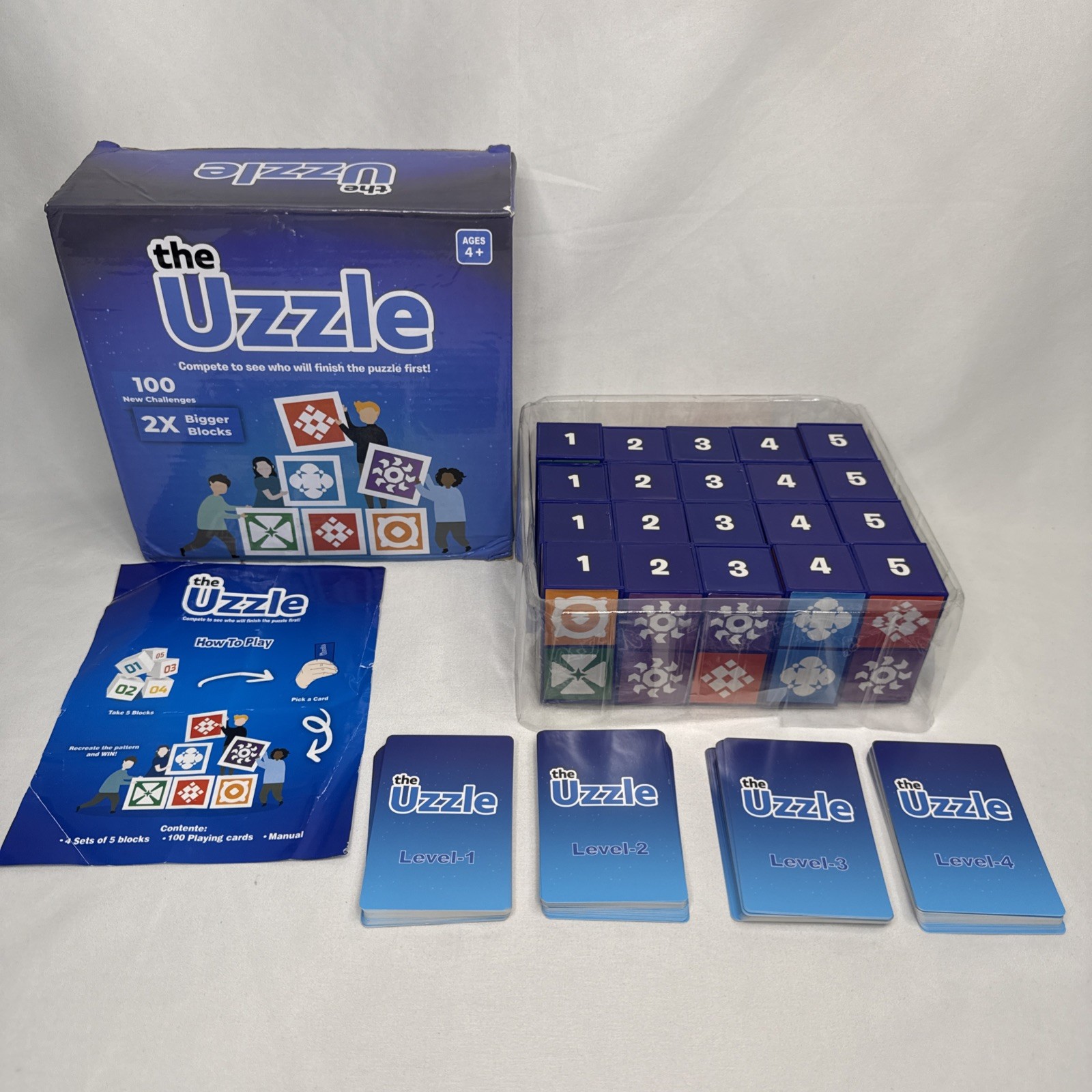 The Uzzle Board Game Family Fun Kids 2X Bigger Blocks
