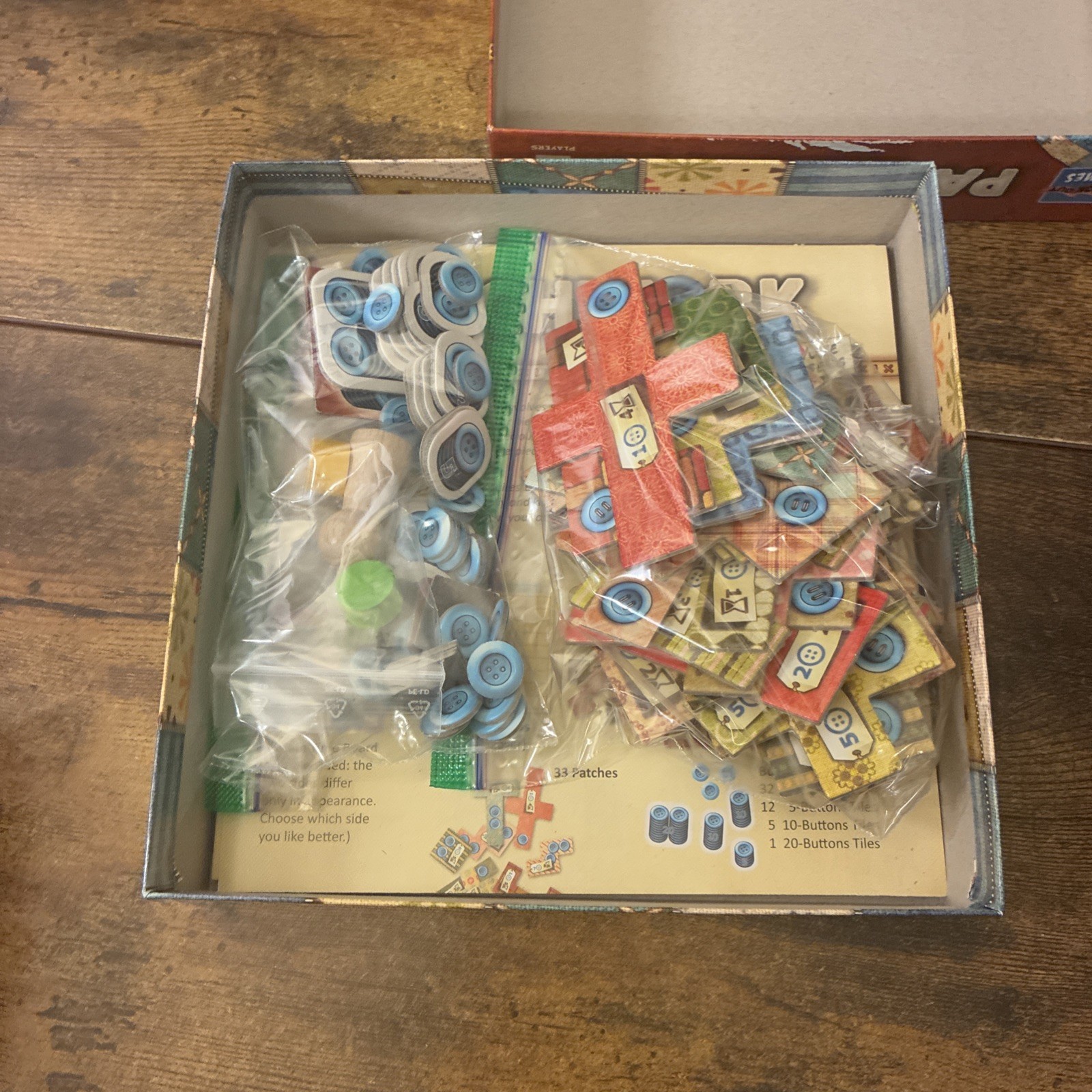 Patchwork Board Game By Uwe Rosenberg 2018 Lookout Games CIB Complete