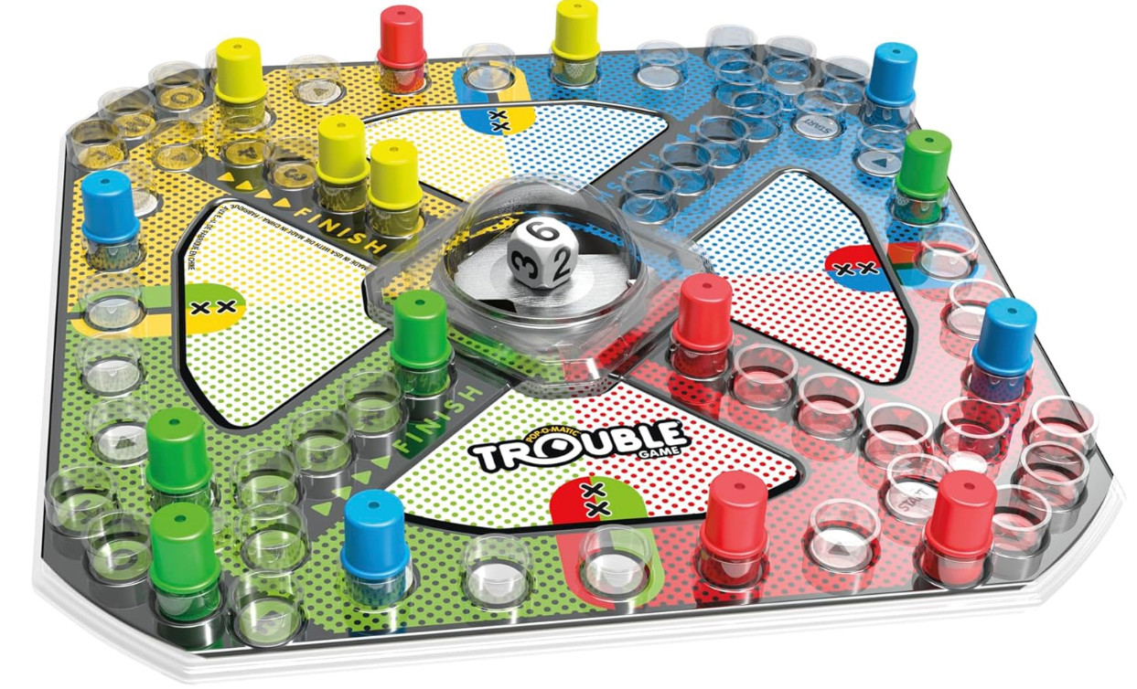 Hasbro Gaming Trouble Board Game for Kids Ages 5 and Up 2-4 Players