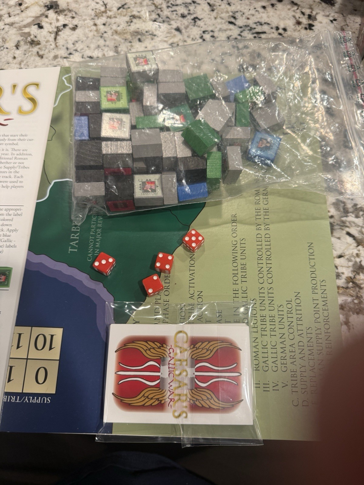 Caesar’s Callic War Board Game Worthington Games “punched “