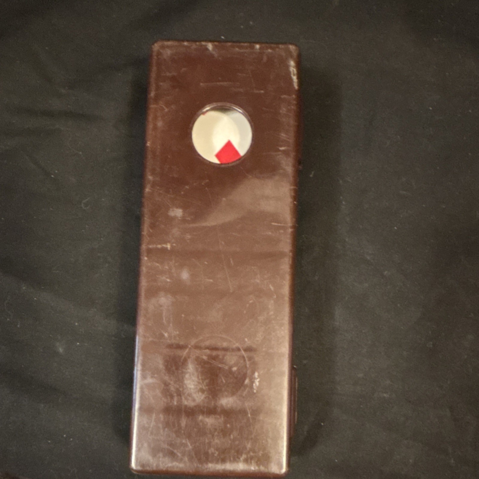 Vintage Poker Set Red White Blue Chips Dice Cards Brown Case cribbage pegs READ