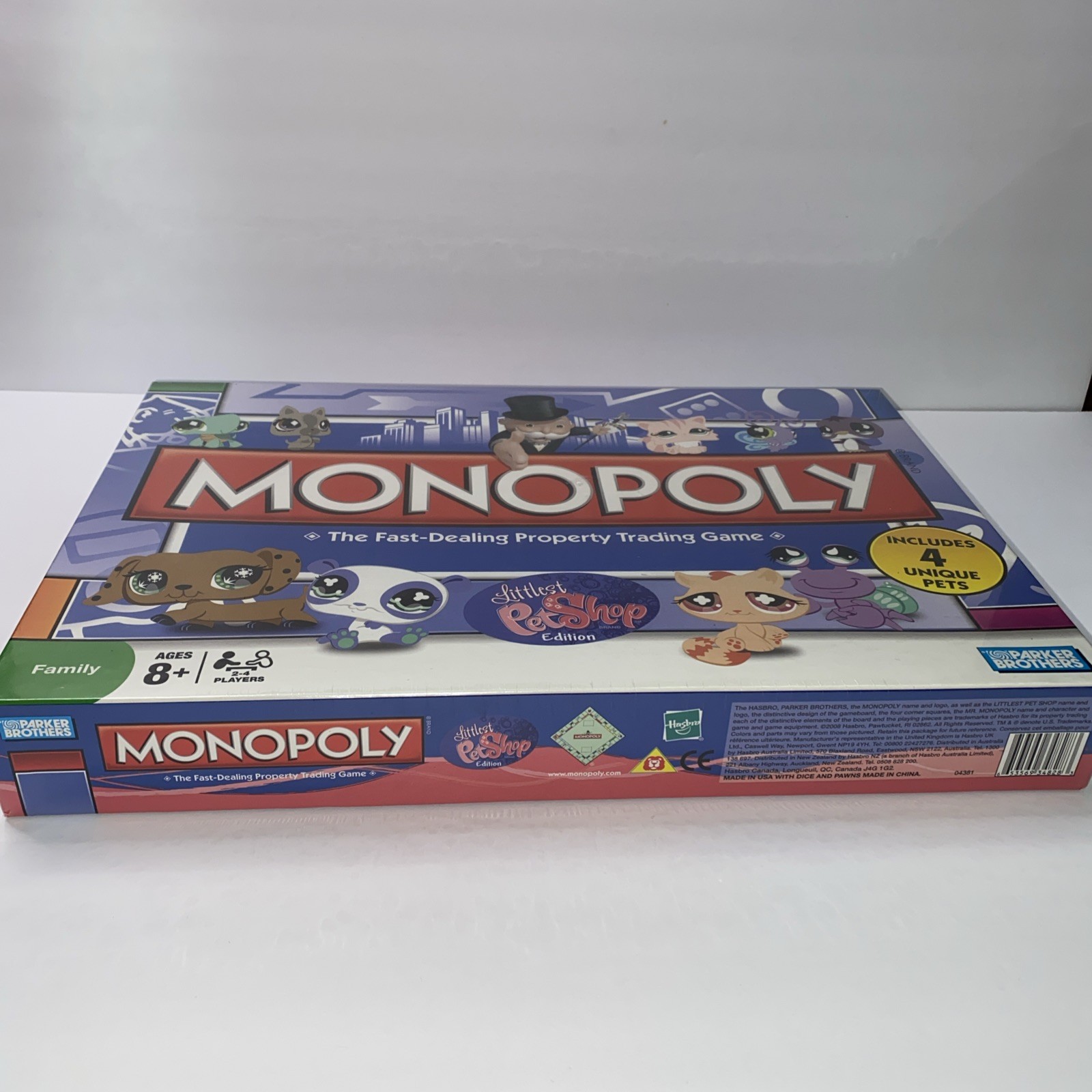 NEW Littlest Pet Shop Monopoly Board Game 2008 LPS 4 Rare Pets *SEALED Dachshund