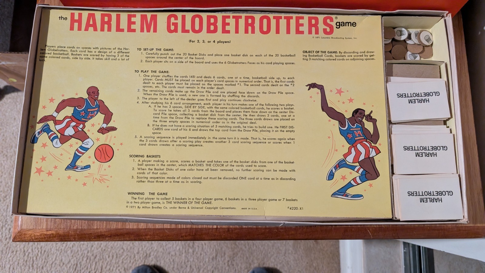 1971 Harlem Globetrotters Game Milton Bradley complete Very Good